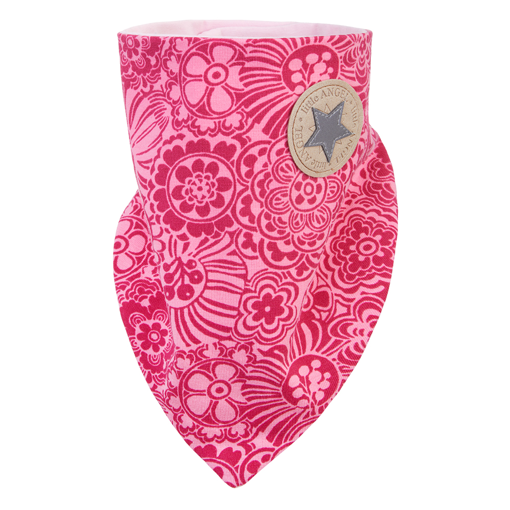 Šátek na krk podšitý Outlast® - tm.růžová kytky/růžová baby UNI