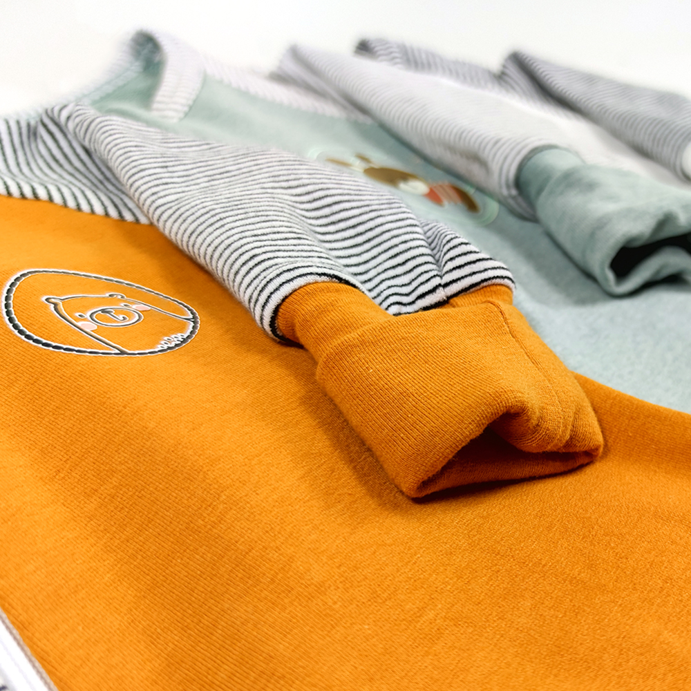 Overal smyk DR Outlast® - medová/pruh bíločerný 86