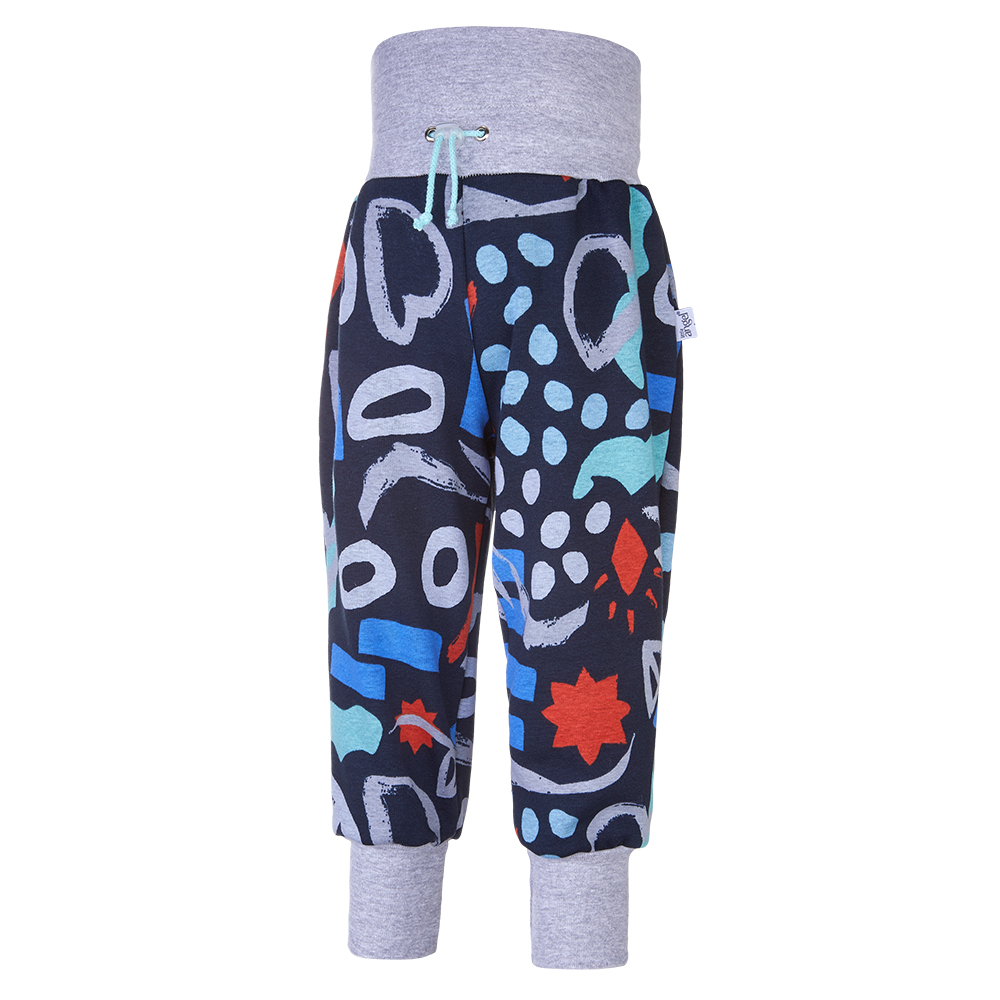 Tepláky hřejivé - černá vzor 122