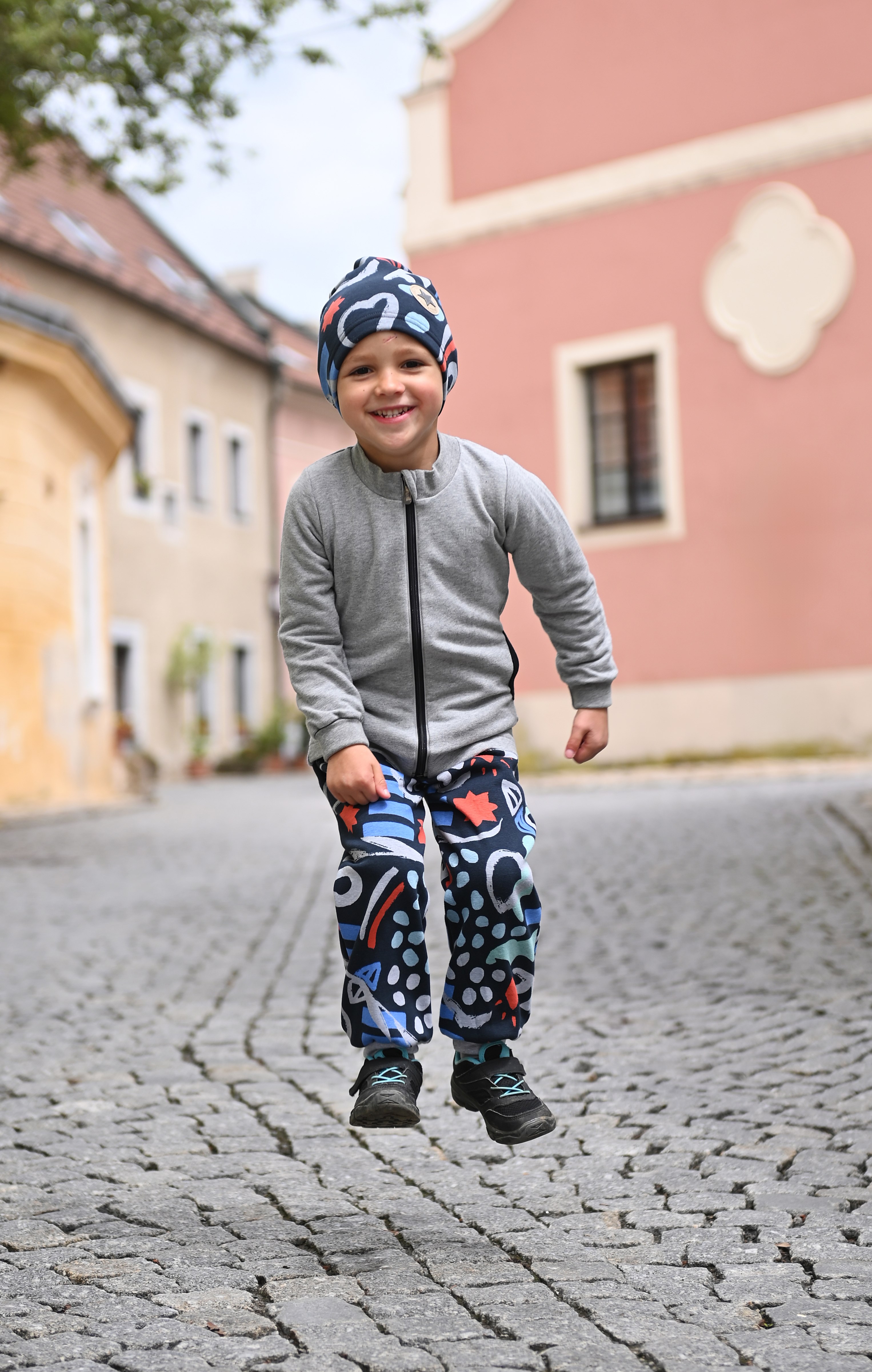 Tepláky hřejivé - černá vzor 122