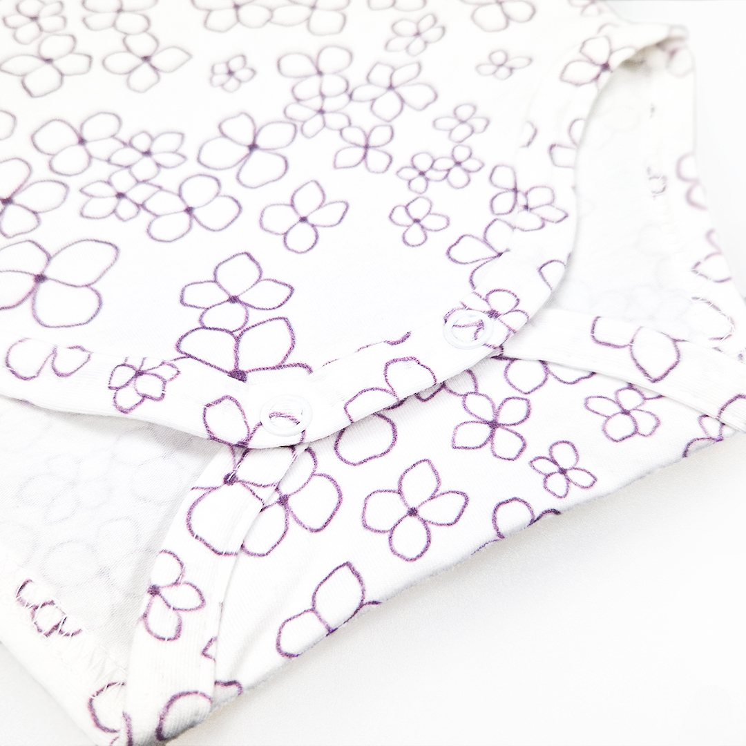 Body tenké tričko TISK KR Outlast® - bílá kytičky 62