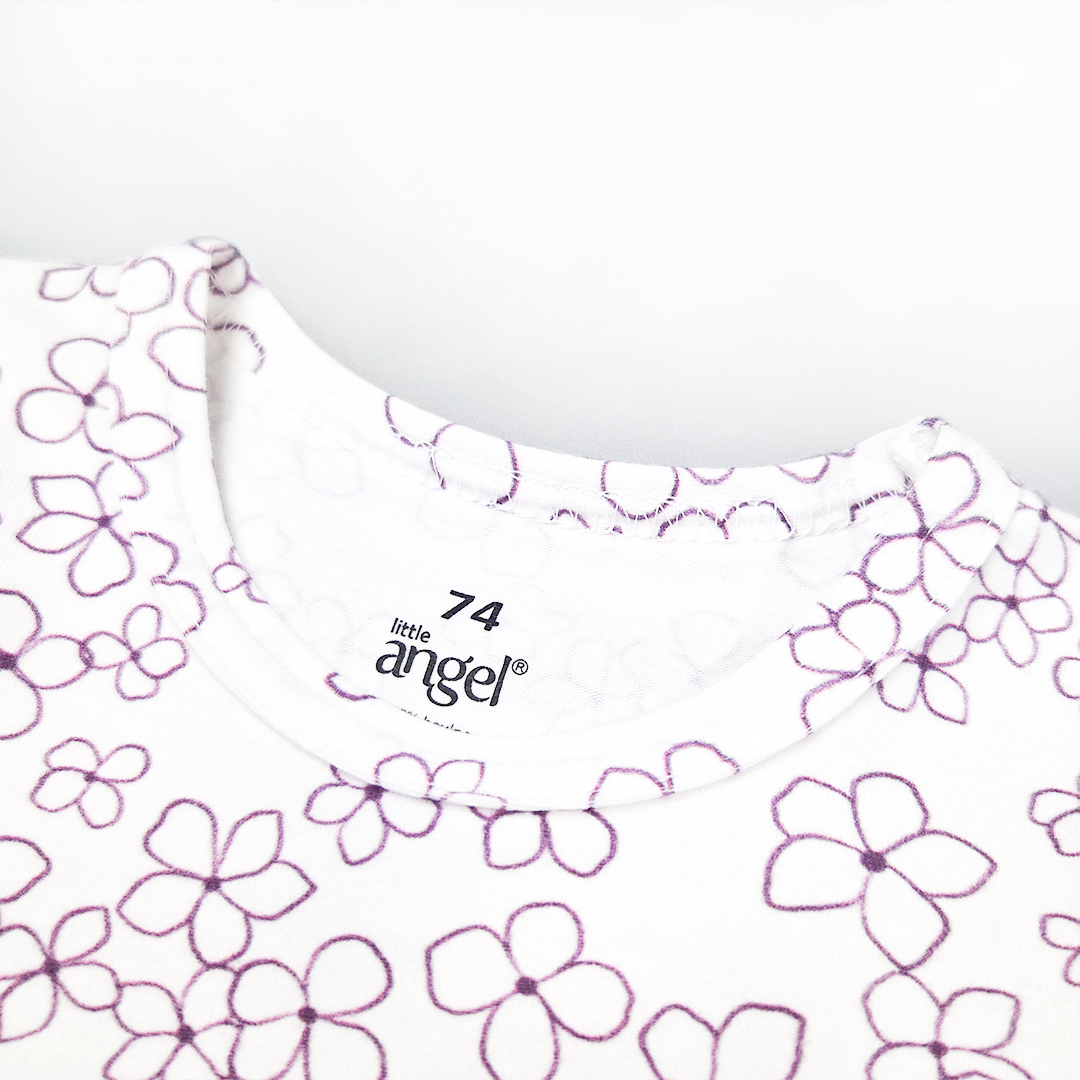 Body tenké tričko TISK KR Outlast® - bílá kytičky 62