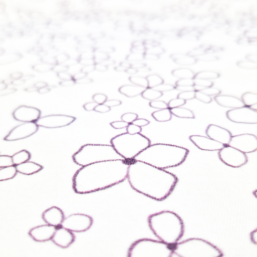 Body tenké tričko TISK KR Outlast® - bílá kytičky 62