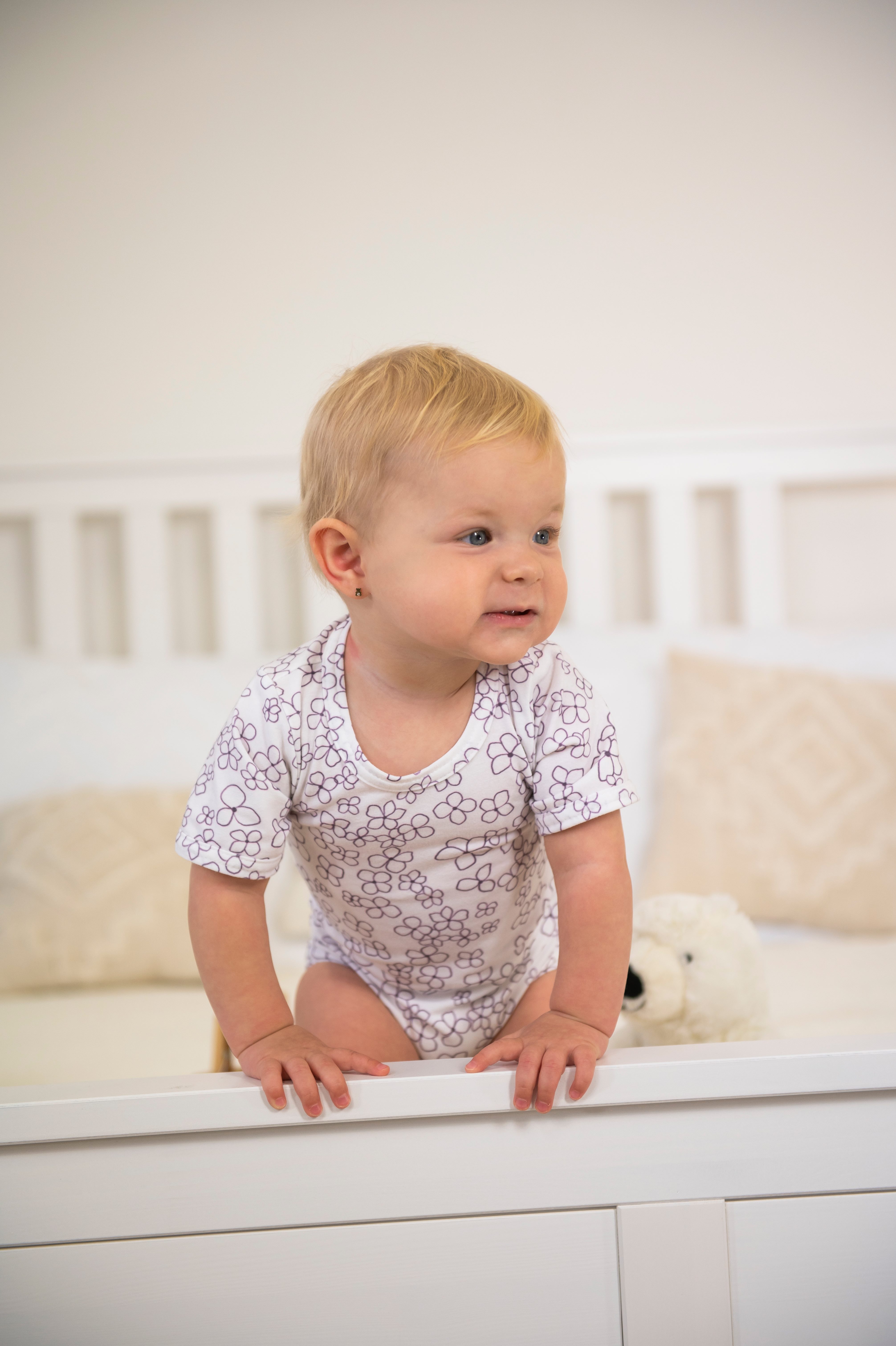 Body tenké tričko TISK KR Outlast® - bílá kytičky 62