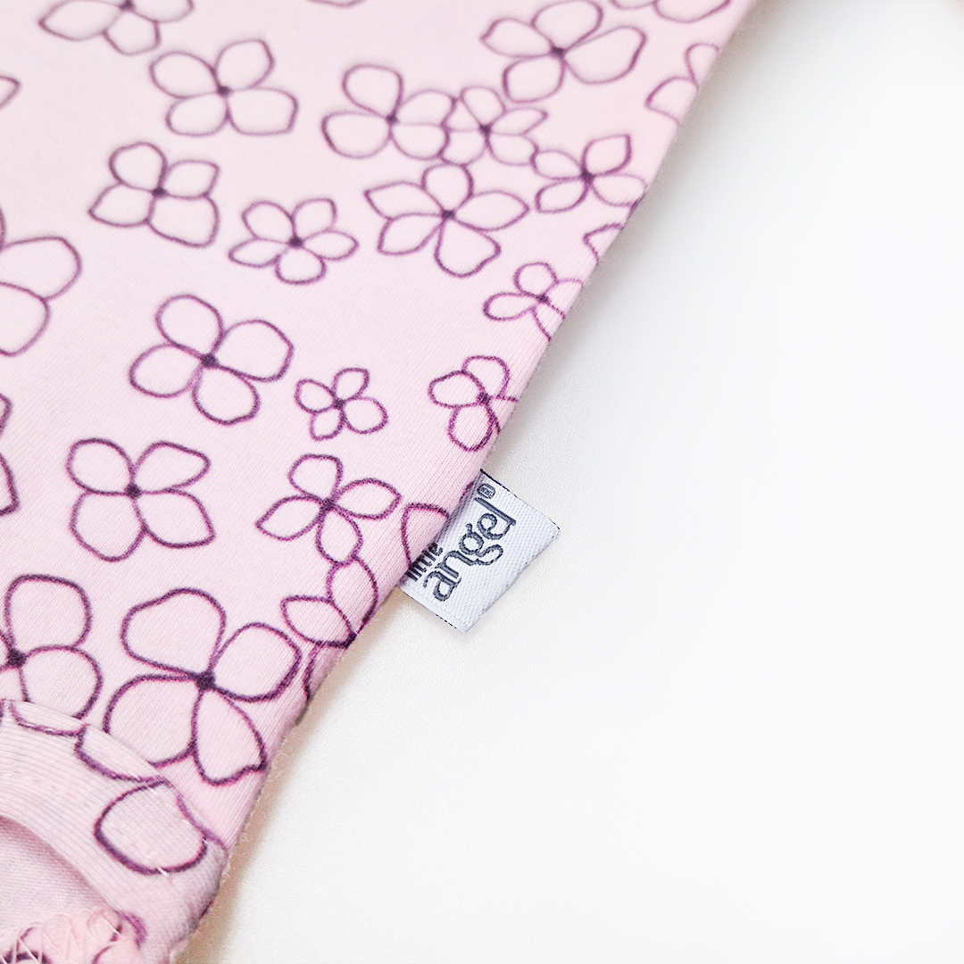 Body tenké tričko TISK KR Outlast® - růžová baby kytičky 86