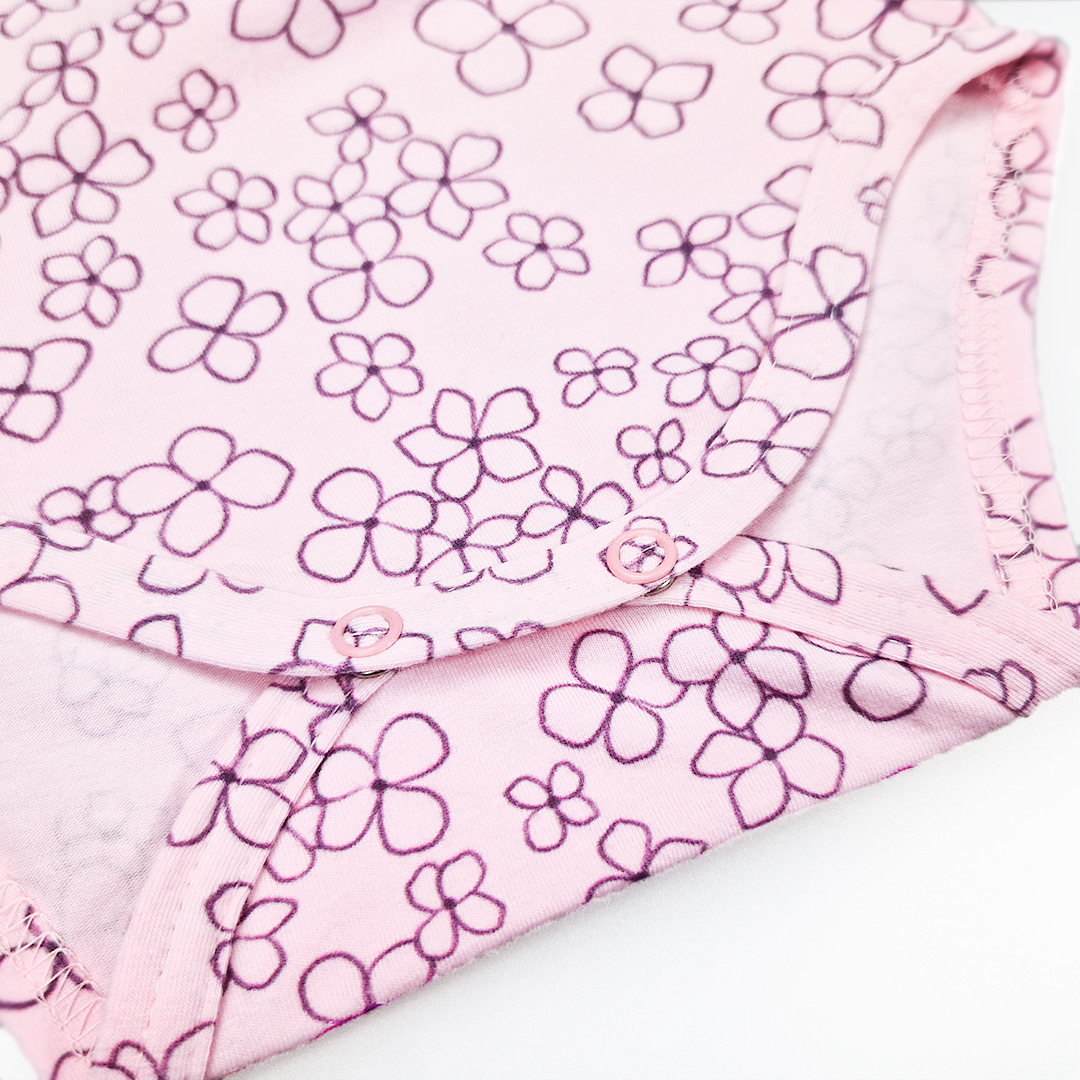 Body tenké tričko TISK KR Outlast® - růžová baby kytičky 86