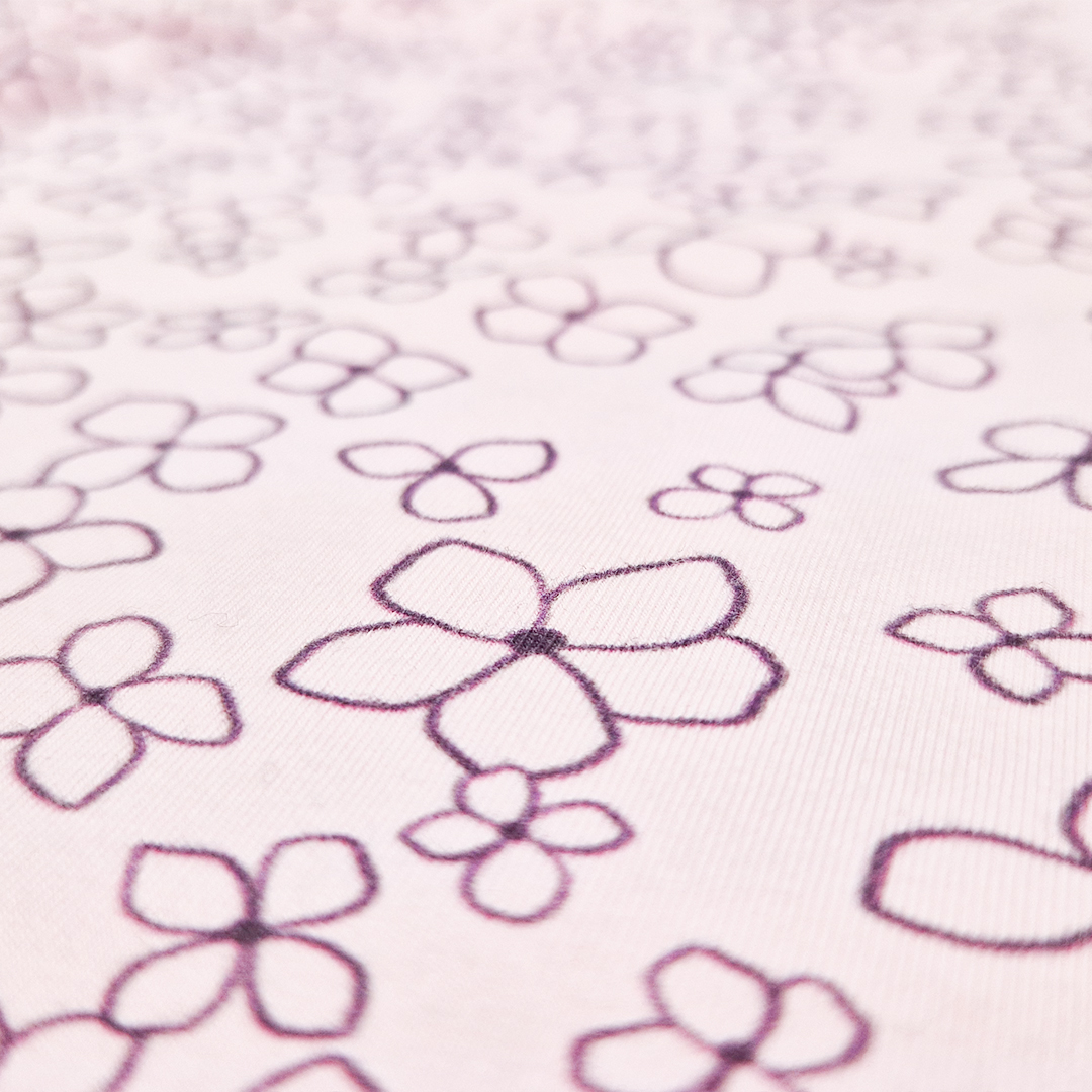 Body tenké tričko TISK KR Outlast® - růžová baby kytičky 86