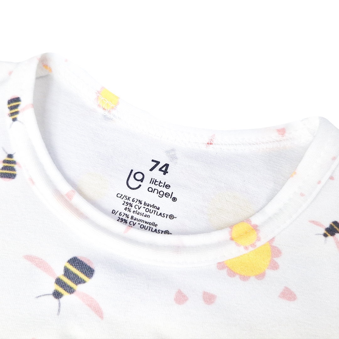 Body tenké tričko TISK KR Outlast® - bílá čmeláci 80