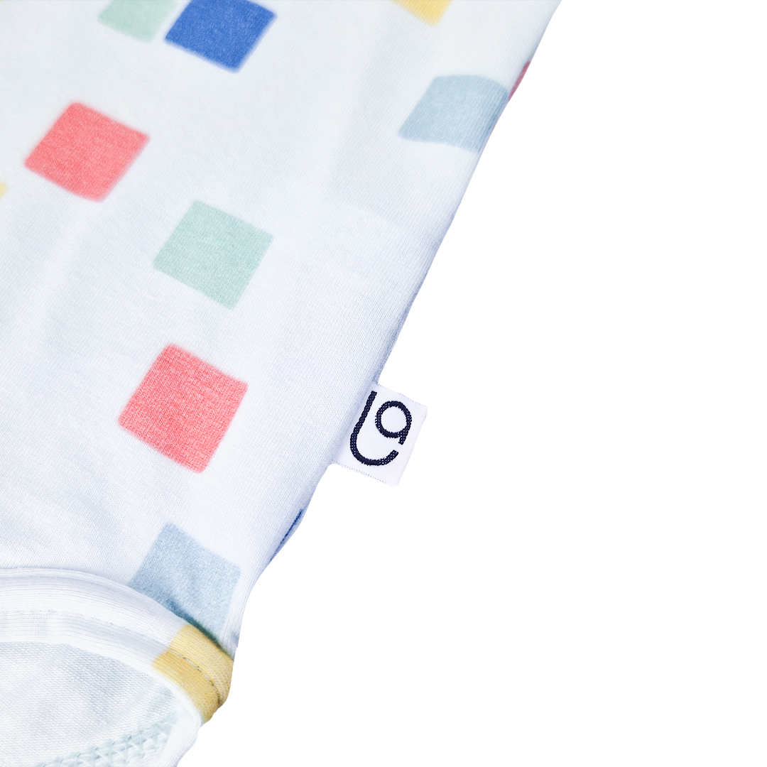 Body tenké tričko TISK KR Outlast® - bleděmodrá kostičky 74