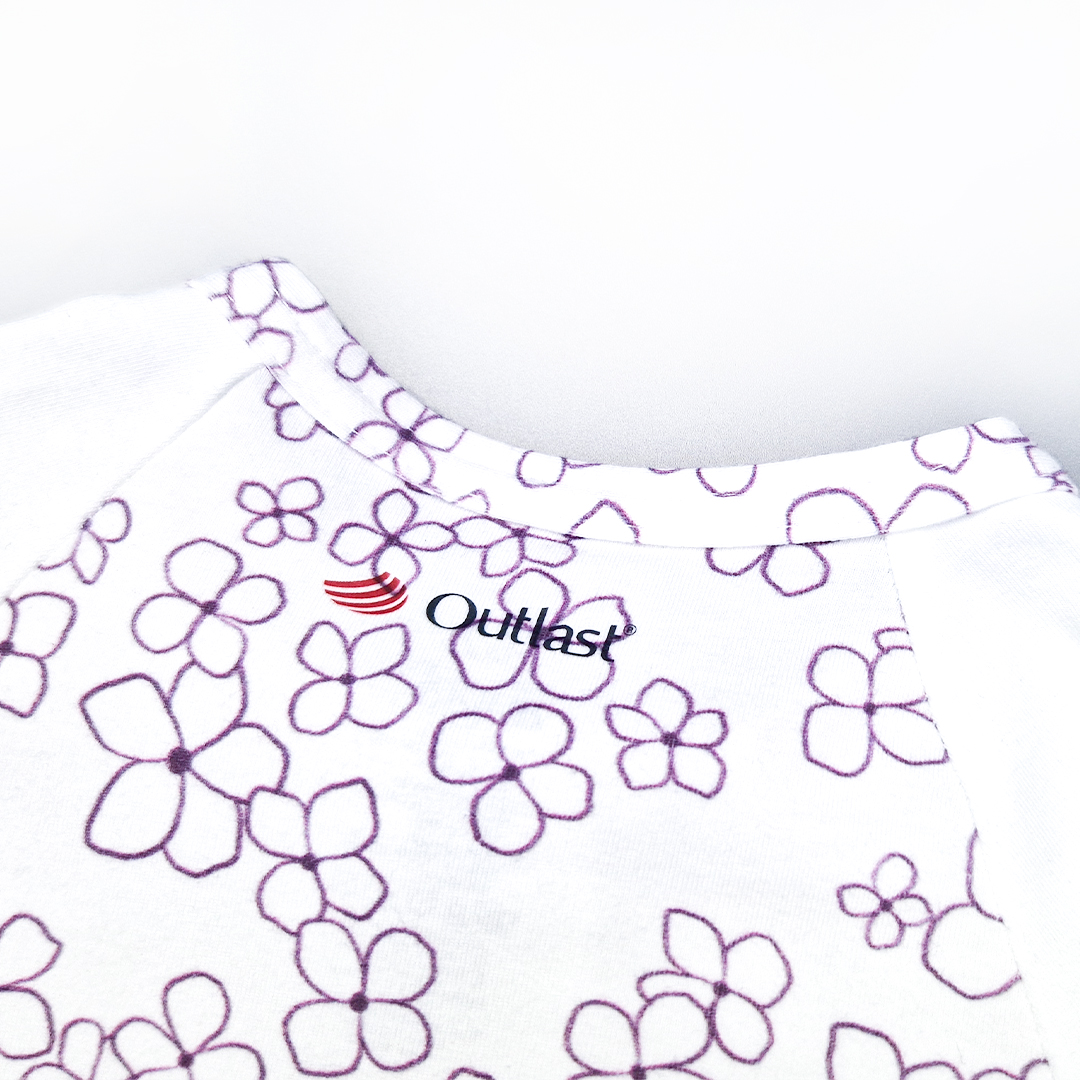 Overal tenký TISK DR Outlast® - bílá kytičky 80