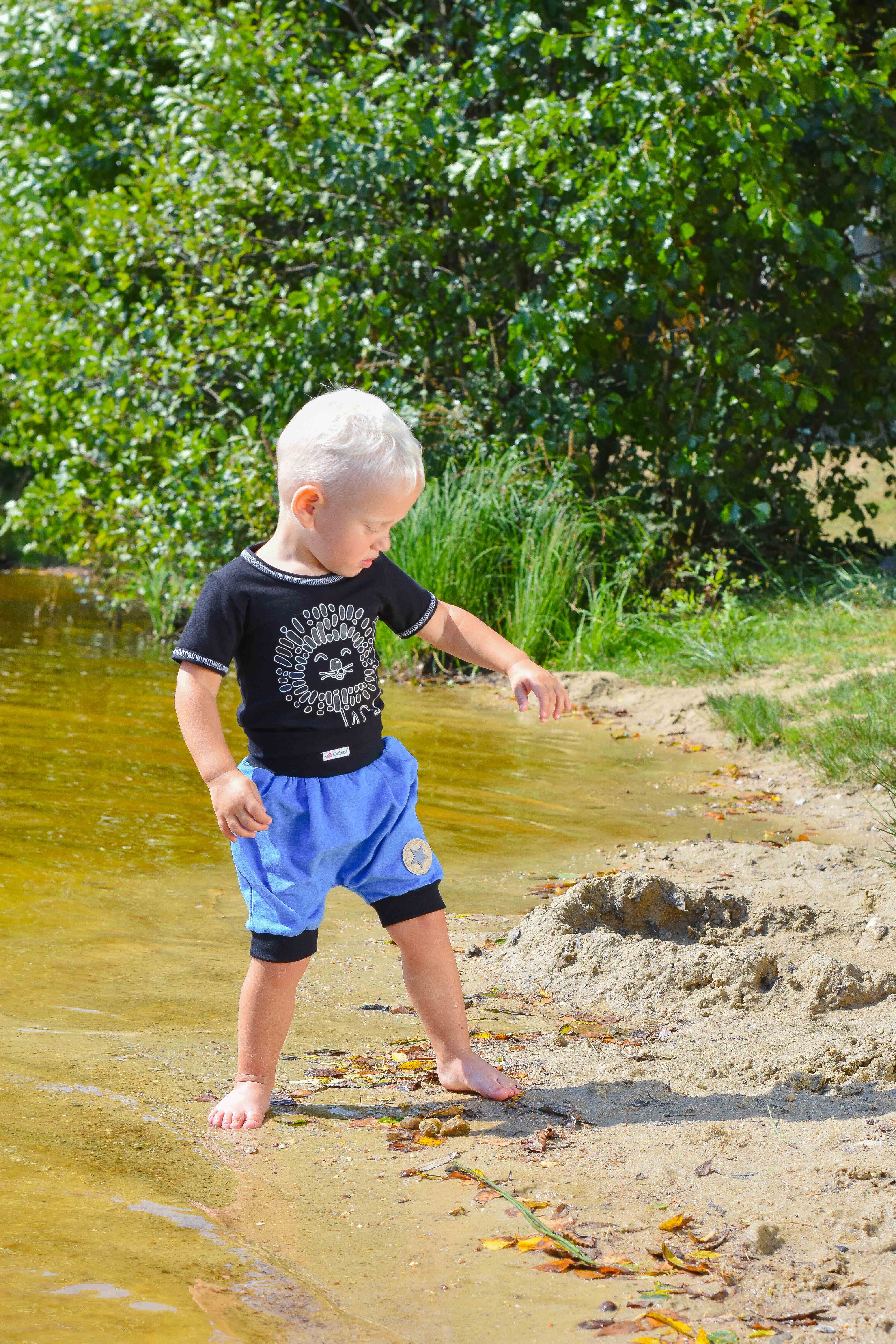 Šortky tenké harémky Outlast® - modrý melír 92