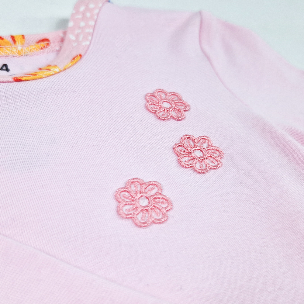 Body šaty tenké DR Outlast® - růžová baby/růžová kytky 92