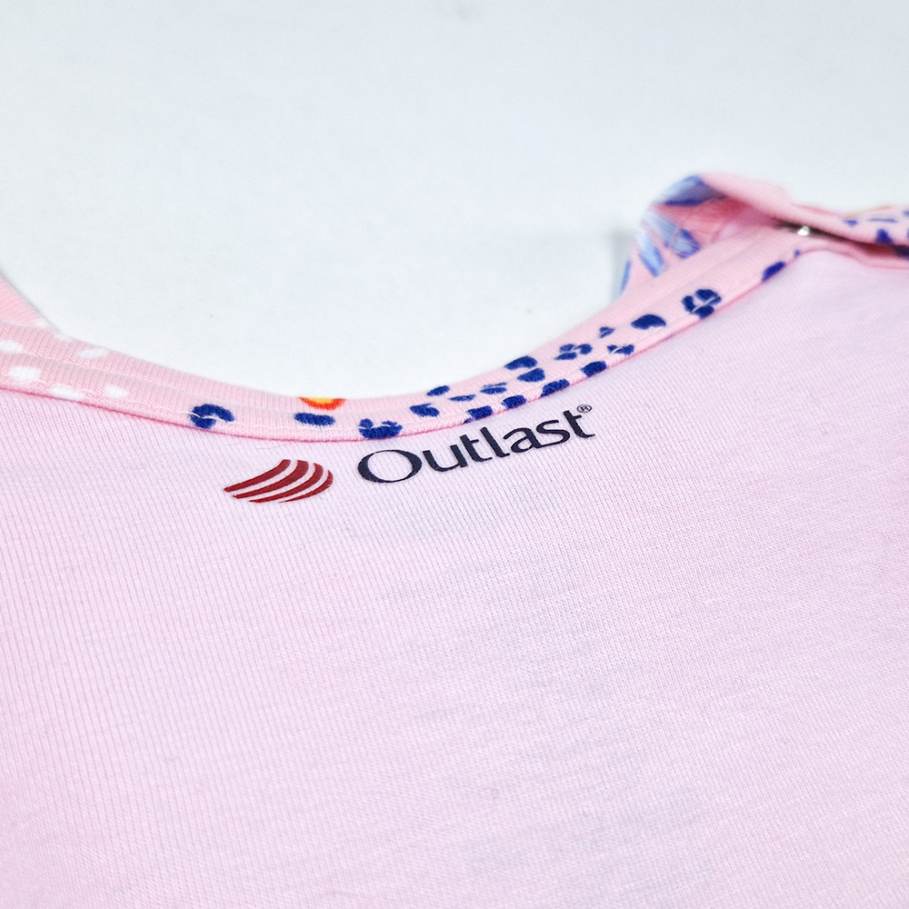 Body šaty tenké DR Outlast® - růžová baby/růžová kytky 92