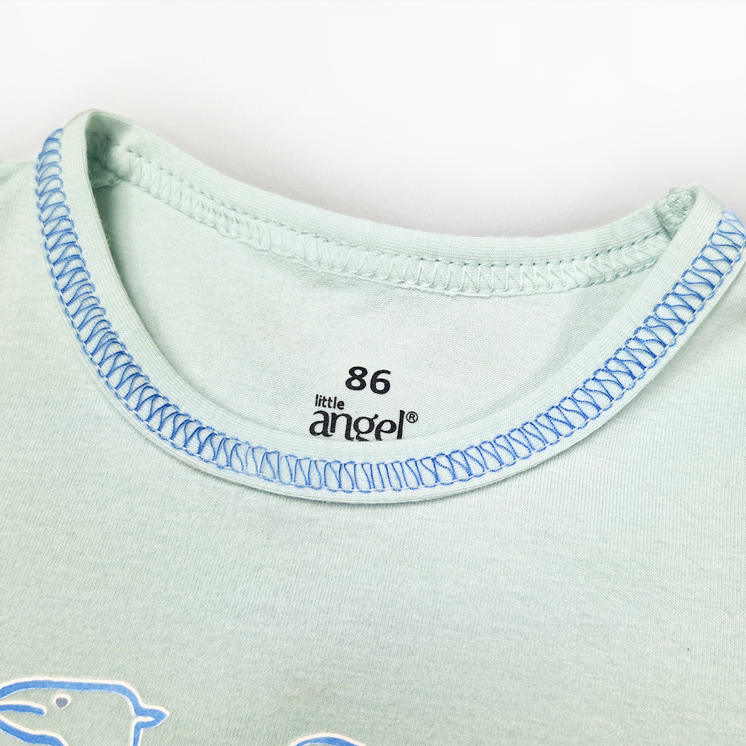 Tričko tenké KR obrázek Outlast® - sv.mentolová-velbloud 98