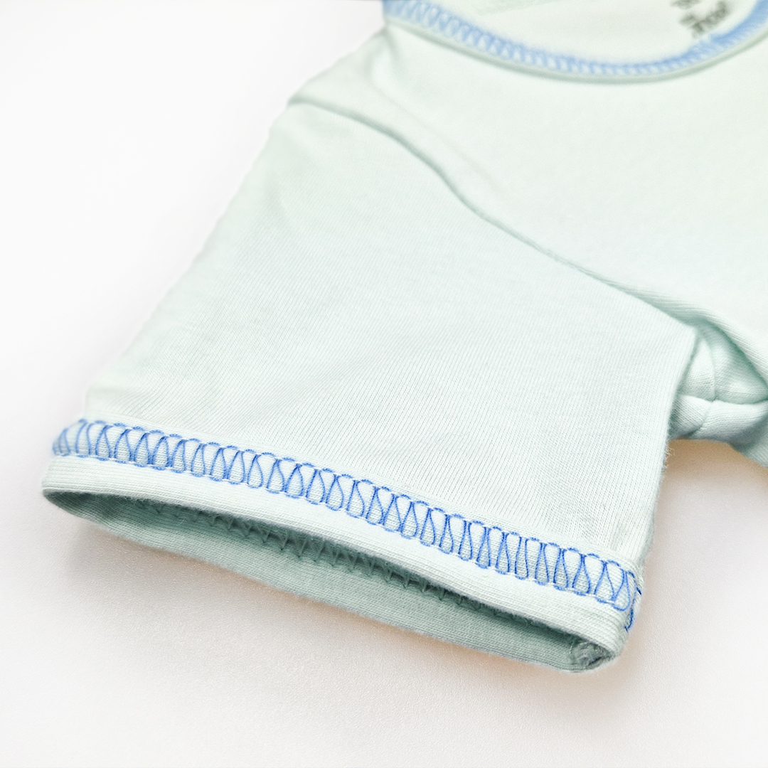 Tričko tenké KR obrázek Outlast® - sv.mentolová-velbloud 98