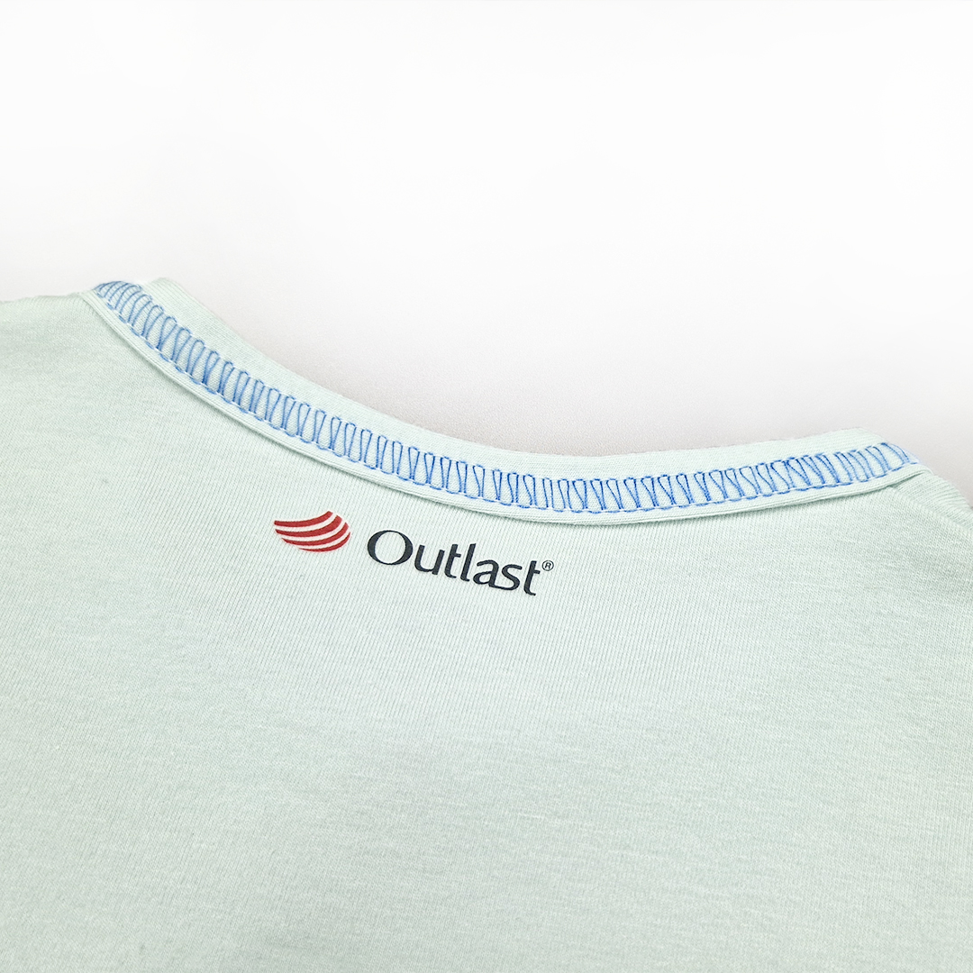 Tričko tenké KR obrázek Outlast® - sv.mentolová-velbloud 98
