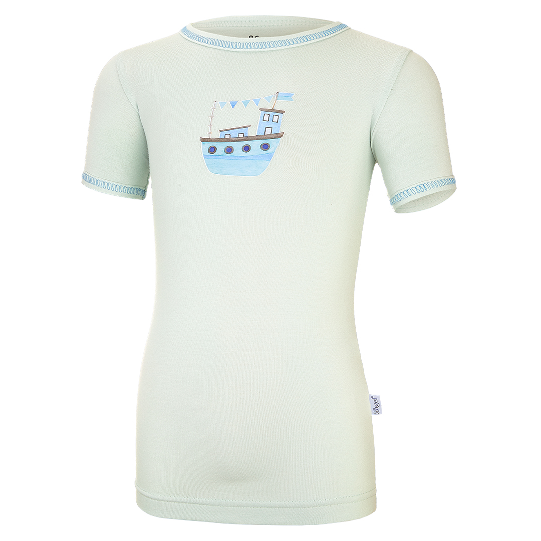 Tričko tenké KR obrázek Outlast® - sv.mentolová-loď 110