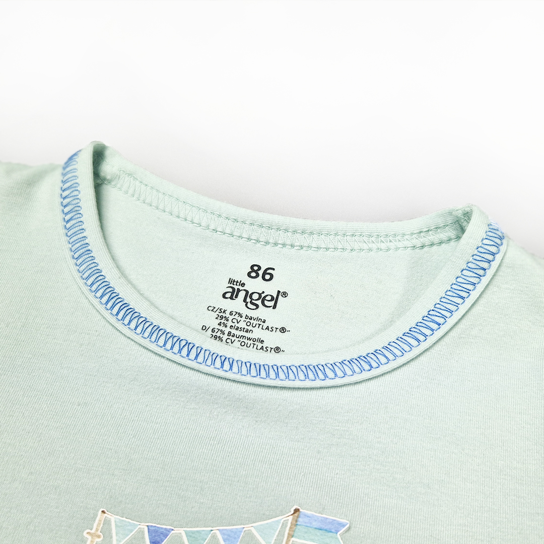 Tričko tenké KR obrázek Outlast® - sv.mentolová-loď 122