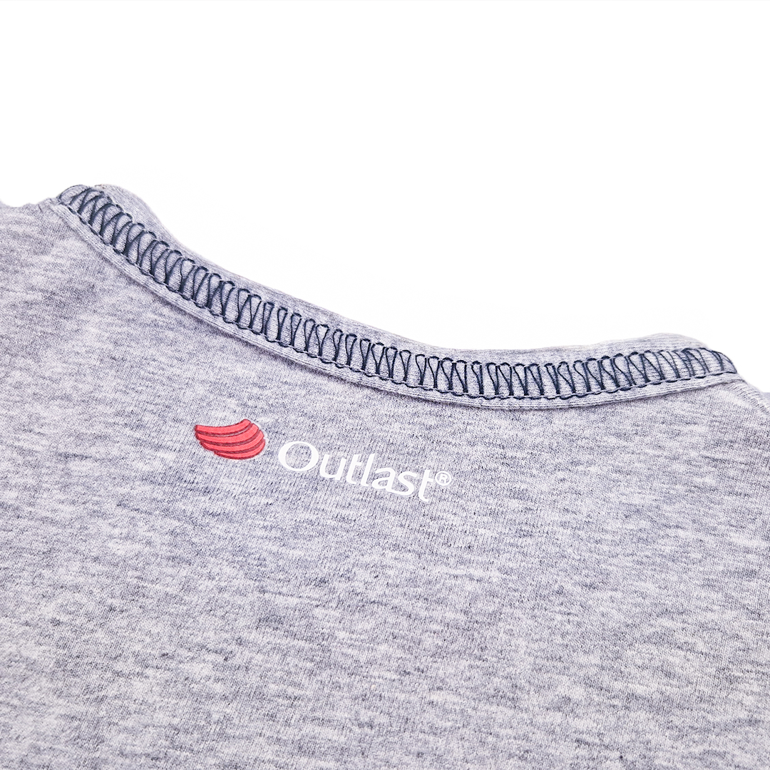 Tričko tenké KR obrázek Outlast® - šedý melír 104