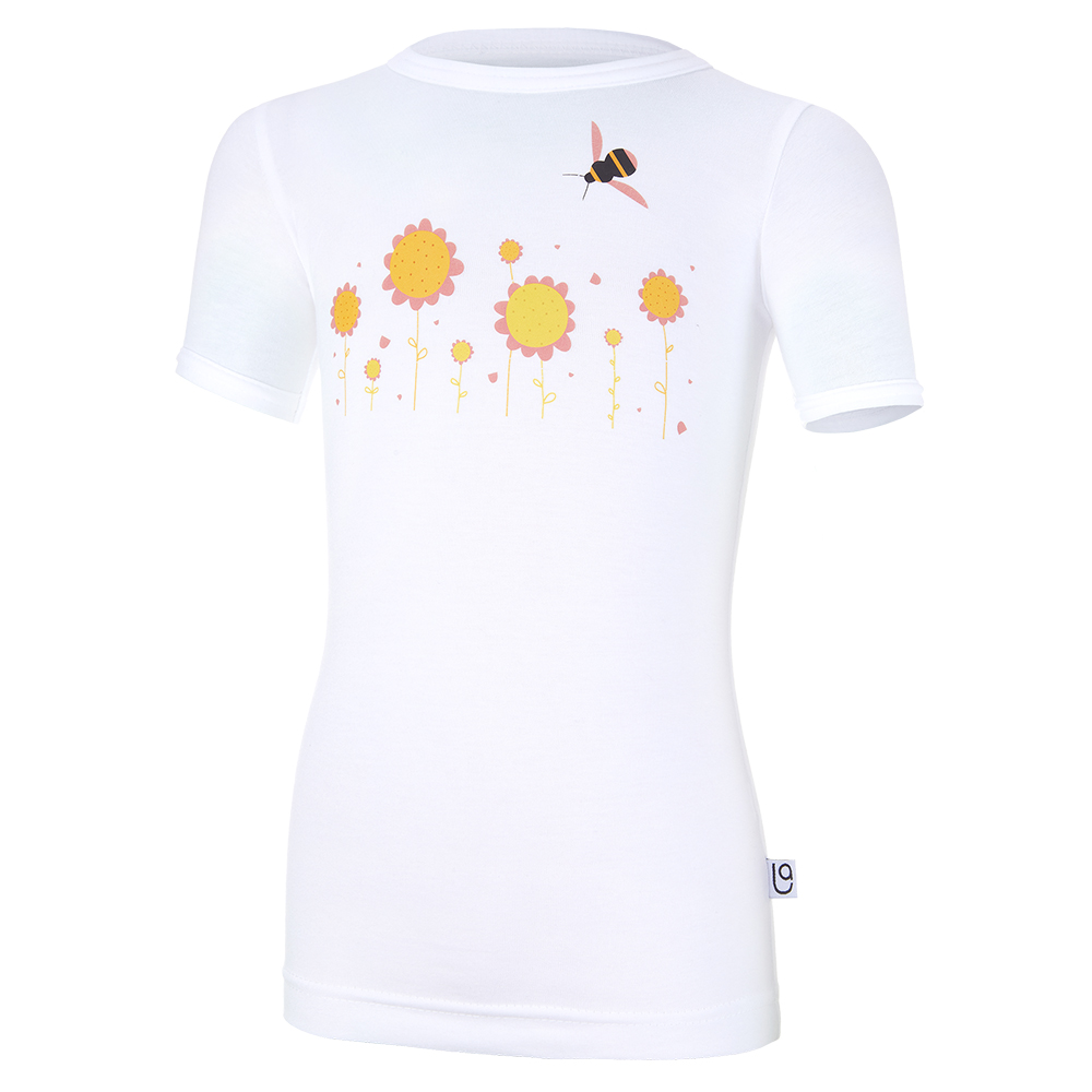 Tričko tenké KR obrázek Outlast® - bílá/kytky 92