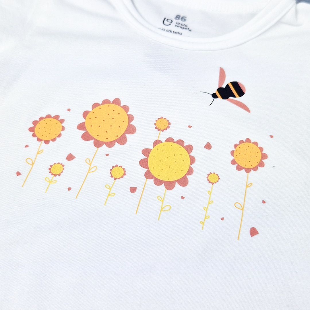 Tričko tenké KR obrázek Outlast® - bílá/kytky 92