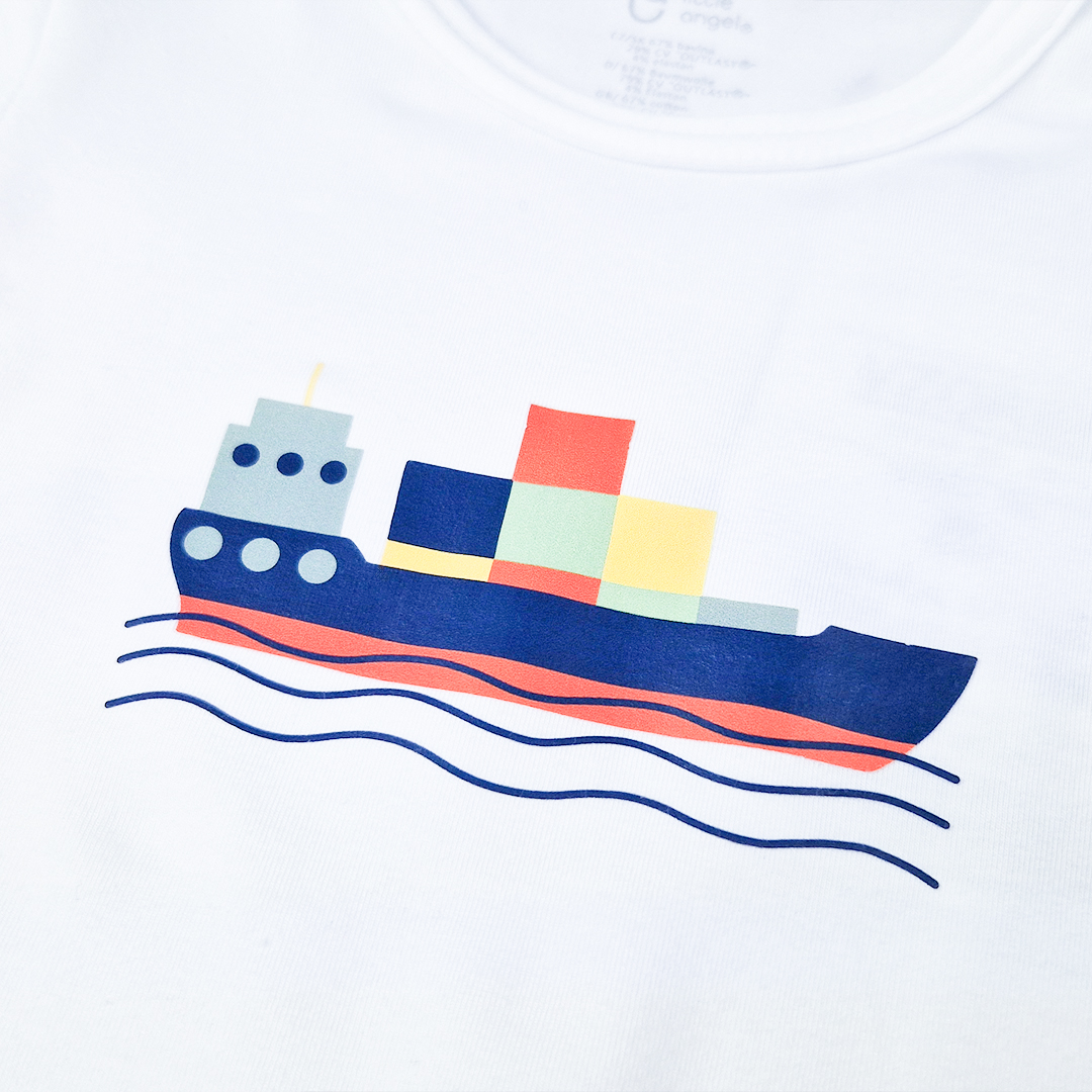 Tričko tenké KR obrázek Outlast® - bílá/loď 104