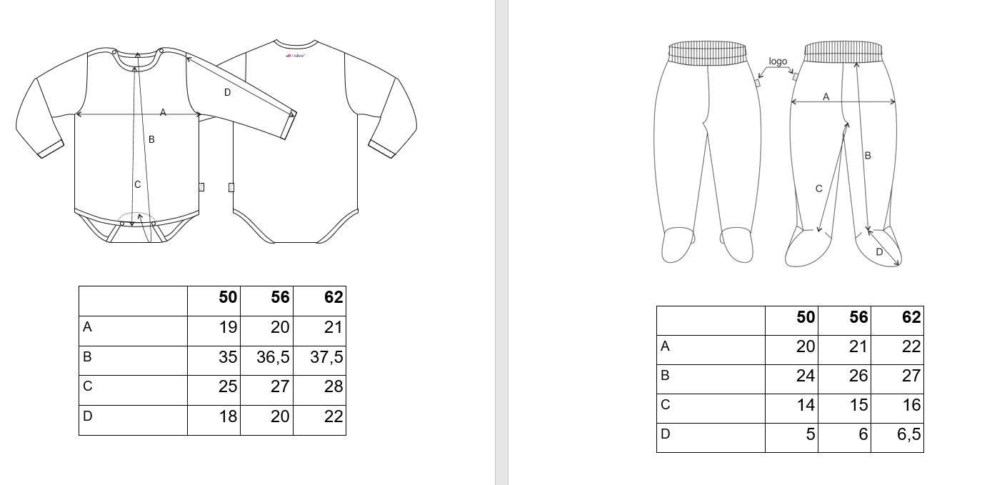 Novorozenecká sada tenká Outlast® - bílá 56