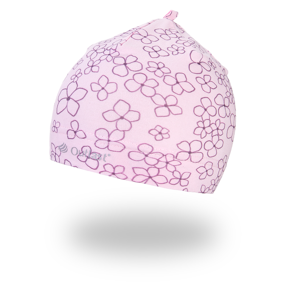 Čepice tenká TISK Outlast® - růžová baby kytičky 3 | 42-44 cm