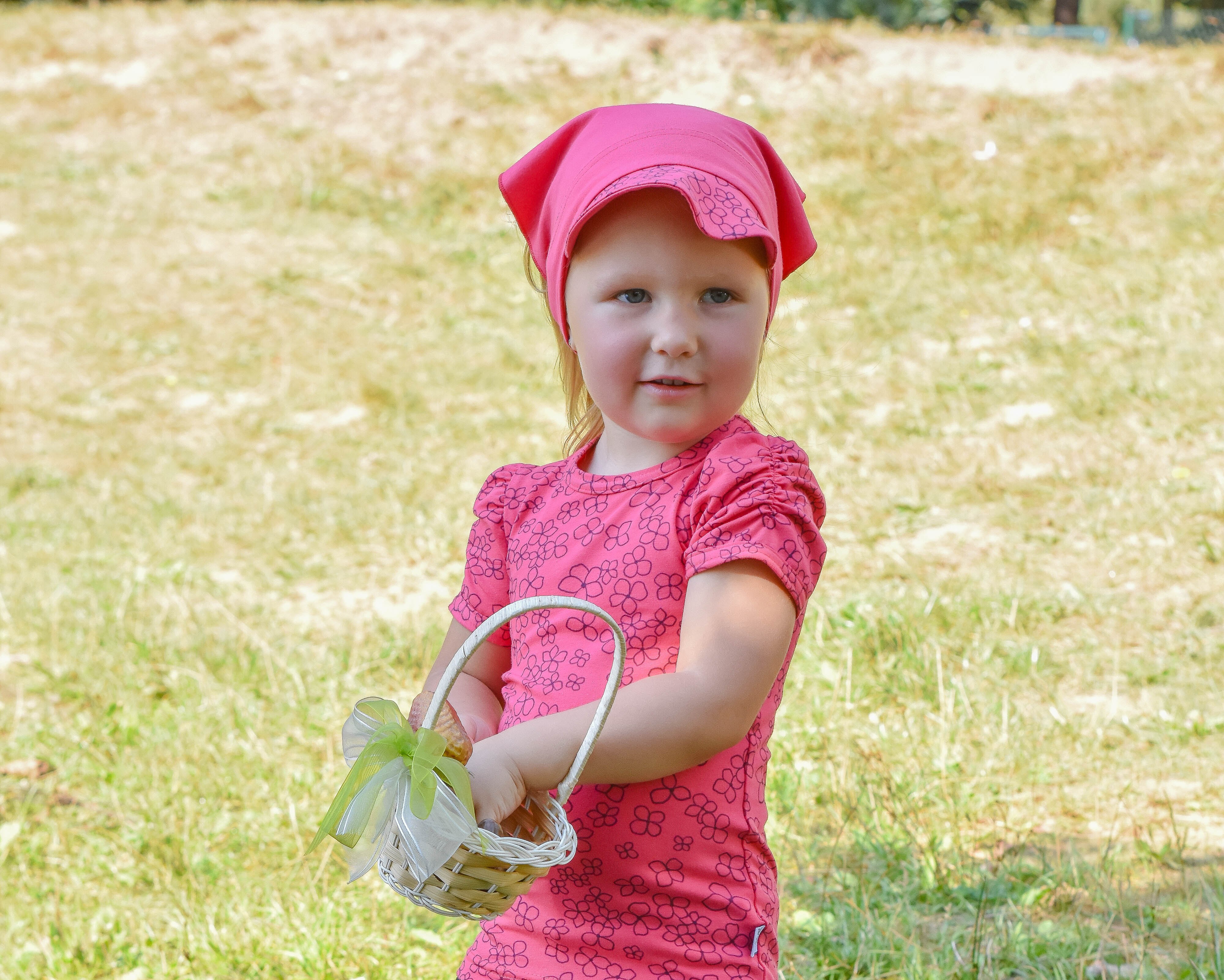 Šátek tenký kšilt Outlast® - jahodová/jahodová kytičky 3 | 42-44 cm