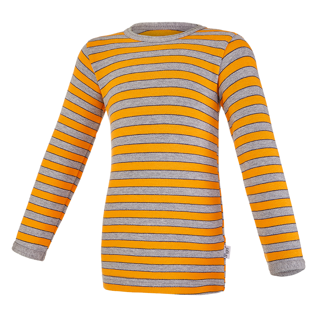 Pyžamo DR smyk Outlast® - pruh šedooranžový/šedý melír 116