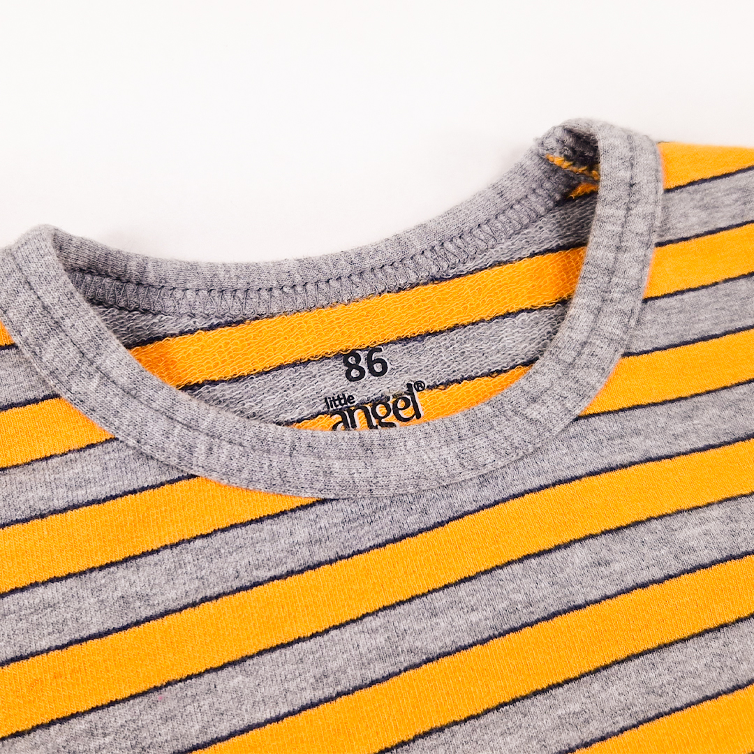 Pyžamo DR smyk Outlast® - pruh šedooranžový/šedý melír 116