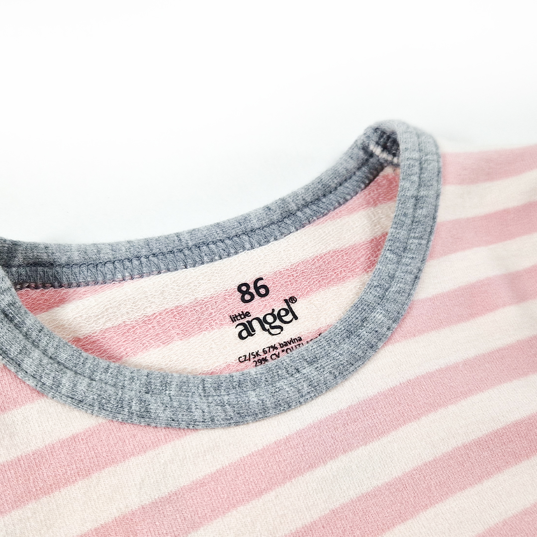 Pyžamo DR smyk Outlast® - pruh růžový/šedý melír 122