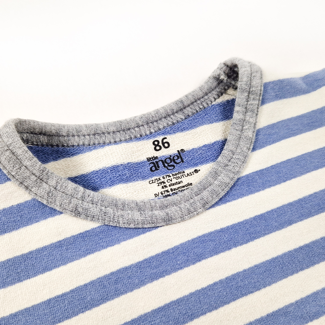 Pyžamo DR smyk Outlast® - pruh modrý/šedý melír 92