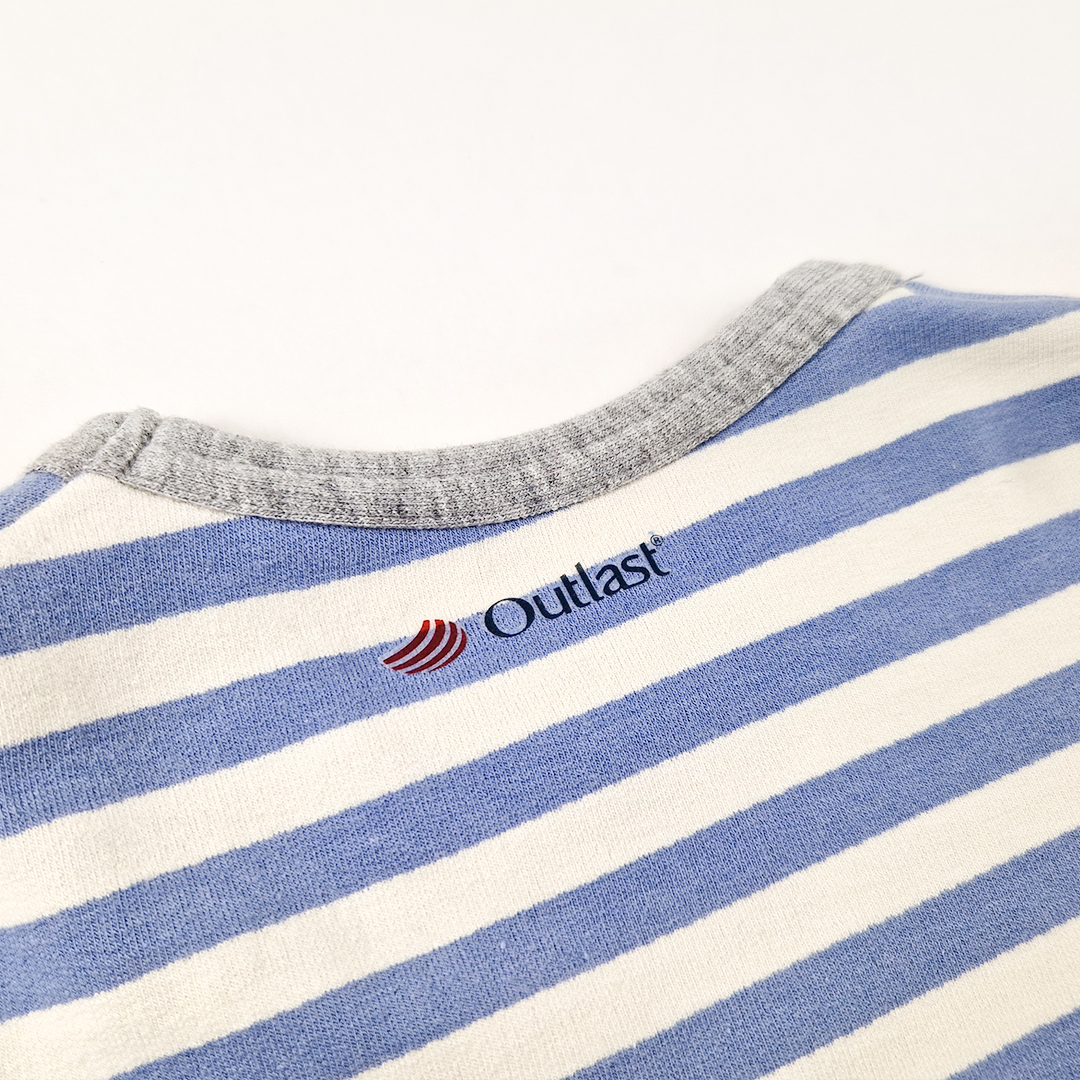 Pyžamo DR smyk Outlast® - pruh modrý/šedý melír 92