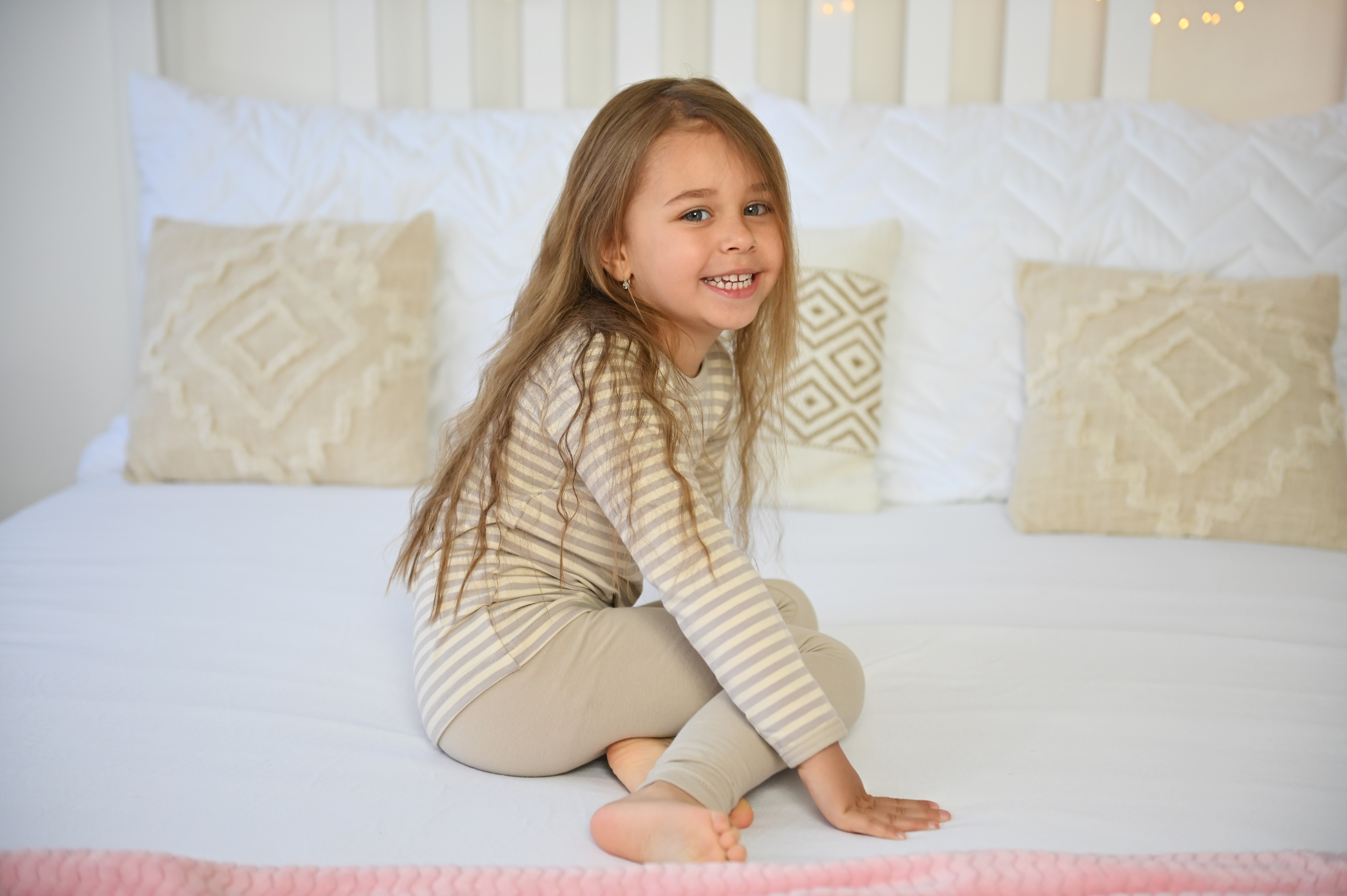 Pyžamo DR smyk Outlast® - pruh bílá káva/latte 122