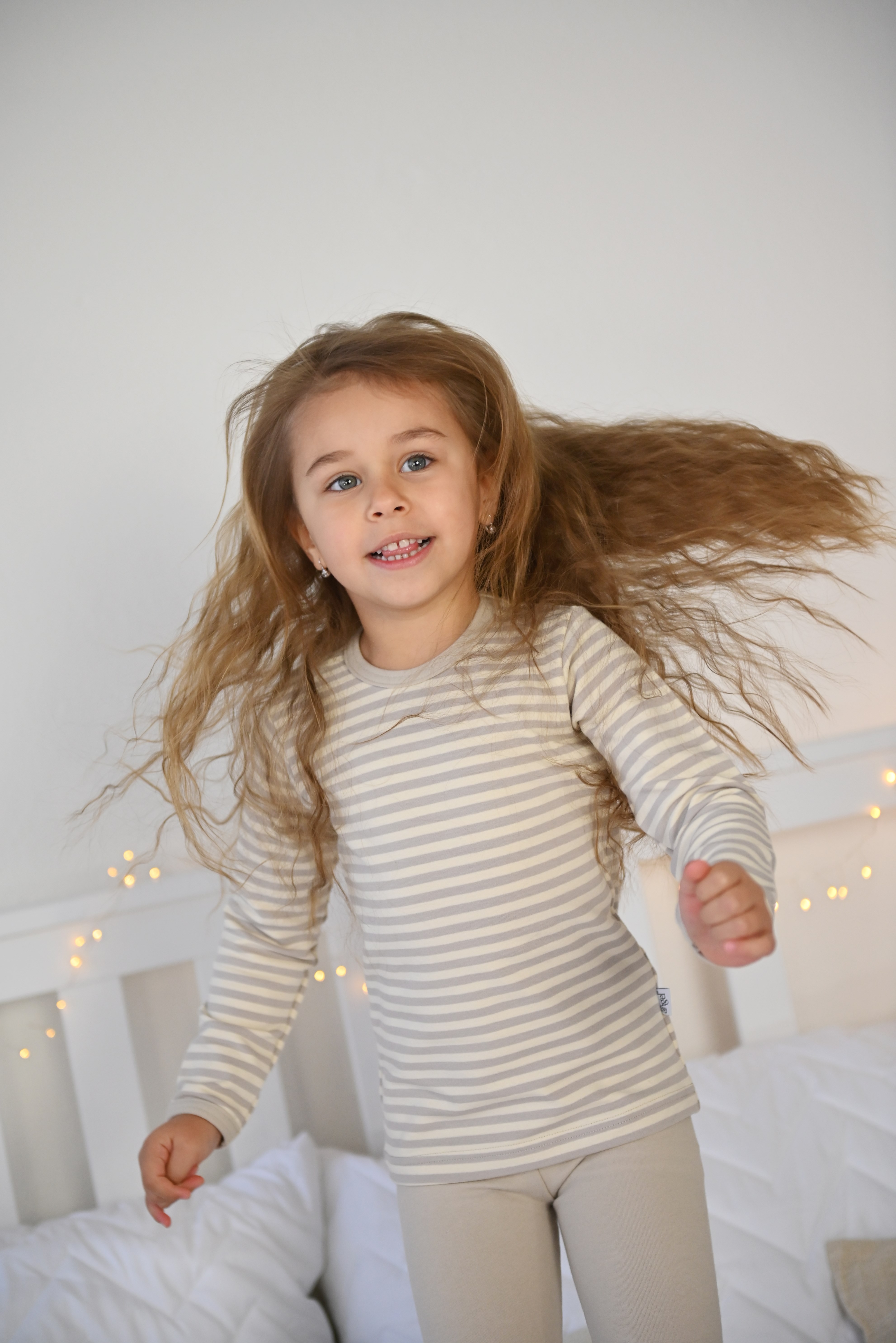 Pyžamo DR smyk Outlast® - pruh bílá káva/latte 122