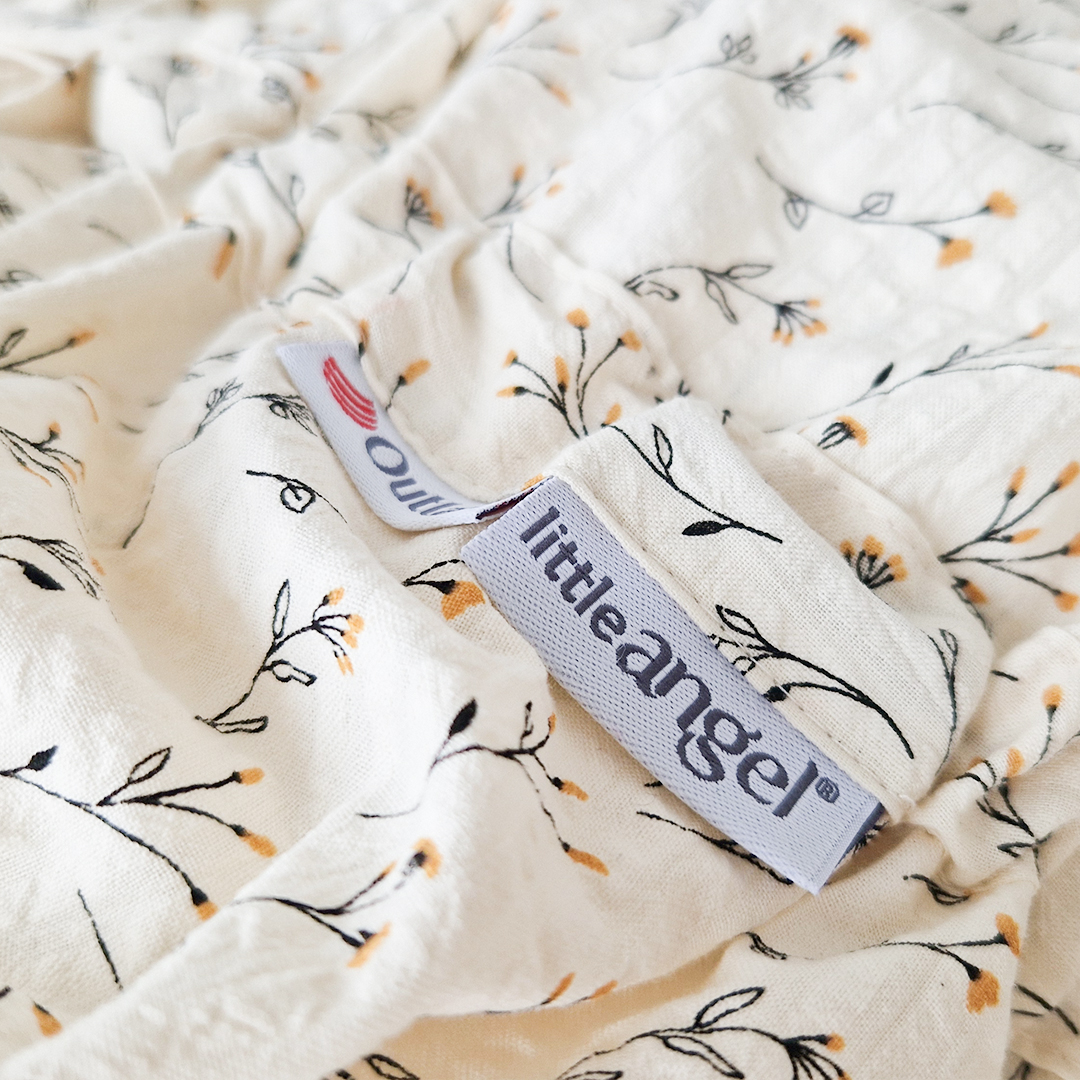 Zavinovačka šněrovací pevná záda ANGEL - Outlast® - krémová černožluté větvičky