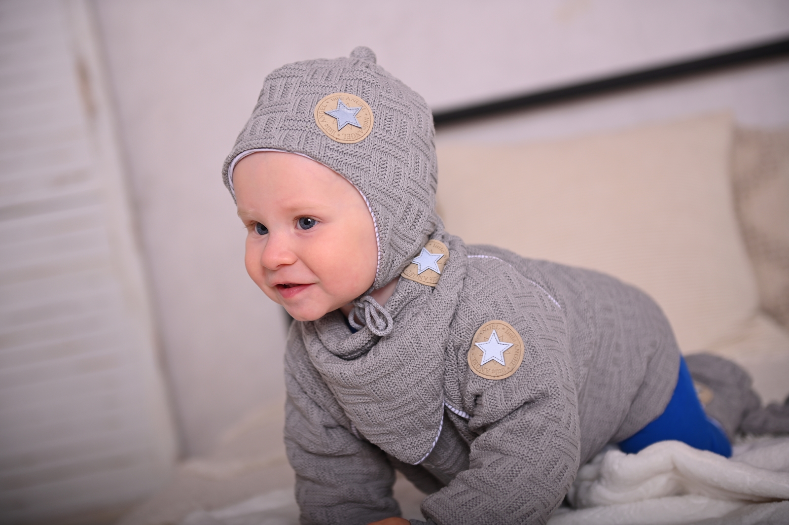 Kabátek podšitý Outlast® - šedá/pruh bílošedý melír 62-68