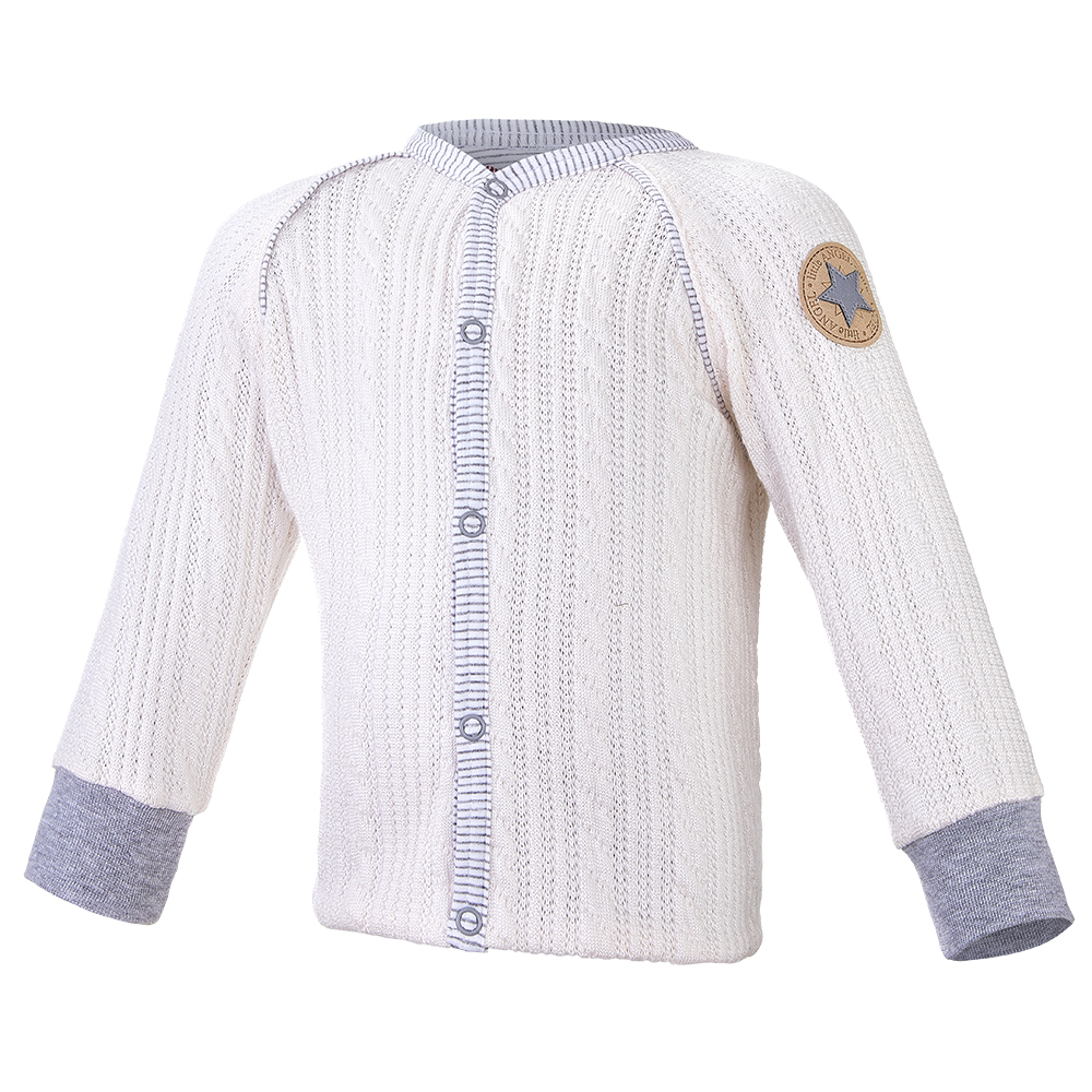 Kabátek podšitý Outlast® - Off White/pruh bílošedý melír 62-68