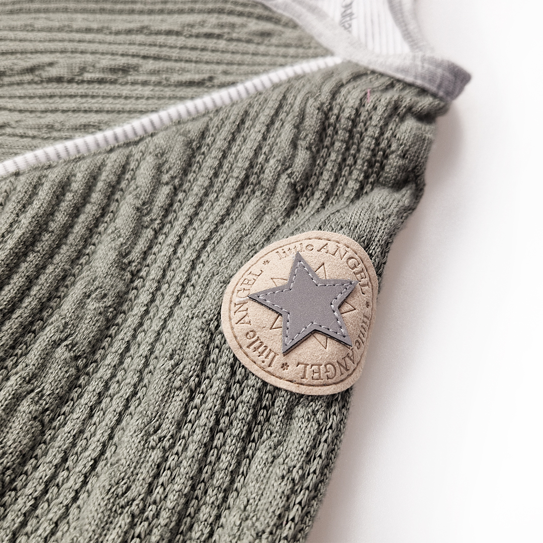 Kabátek podšitý Outlast® - mechová/pruh bílošedý melír 62-68