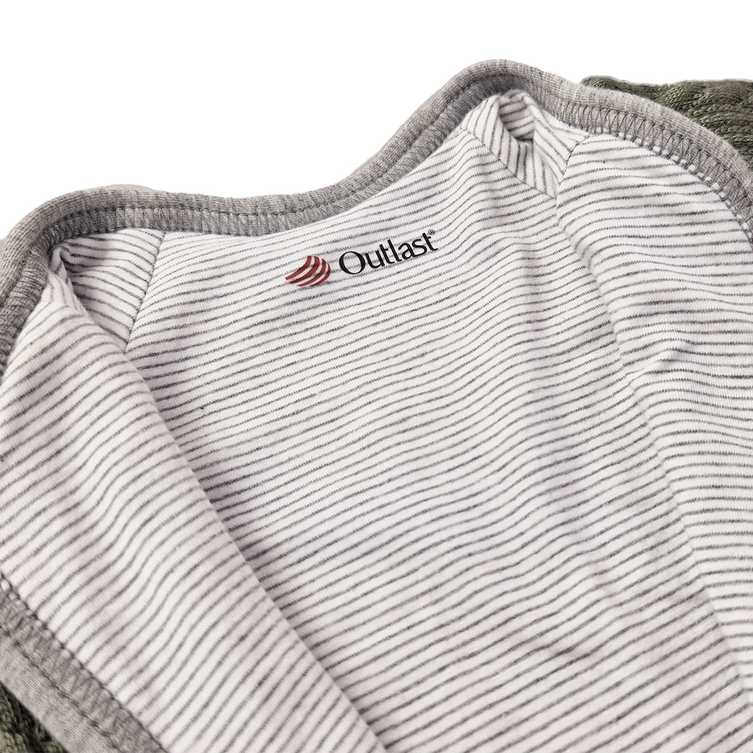 Kabátek podšitý Outlast® - mechová/pruh bílošedý melír 62-68