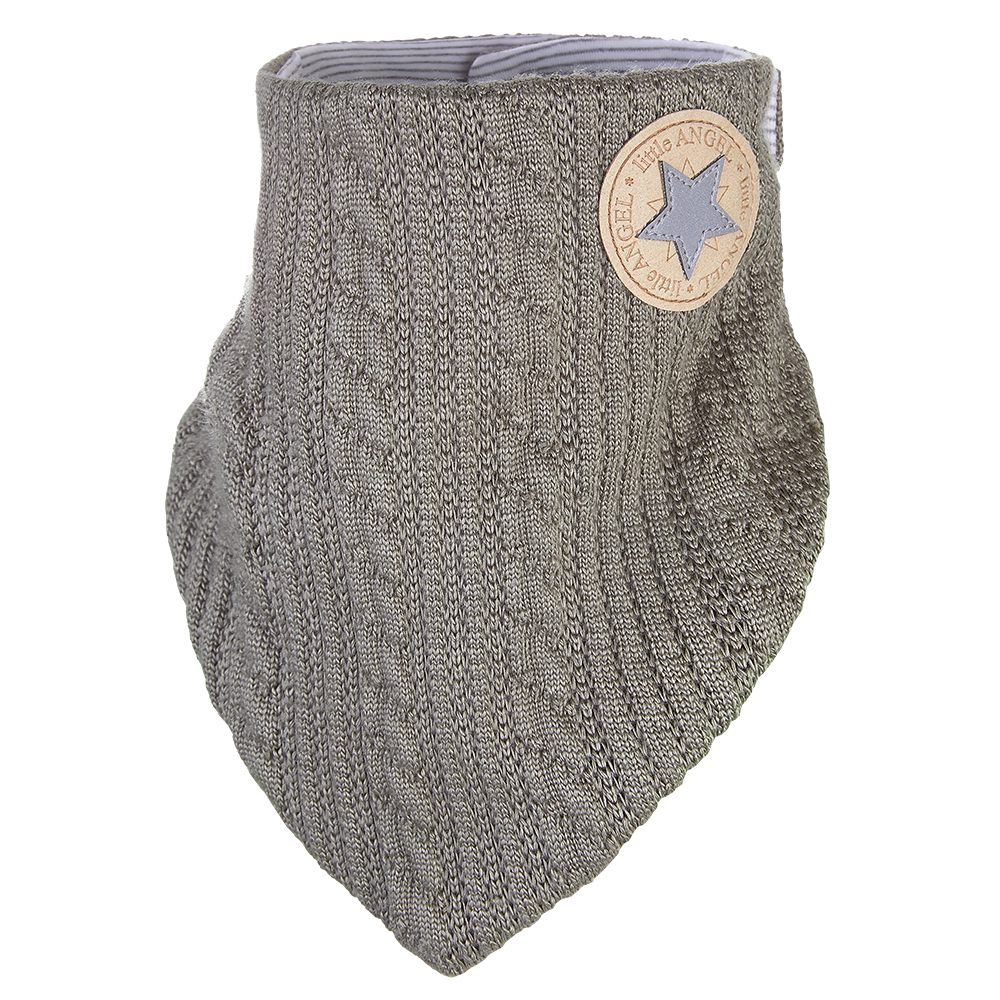 Šátek na krk podšitý Outlast® - mechová/pruh bílošedý melír UNI