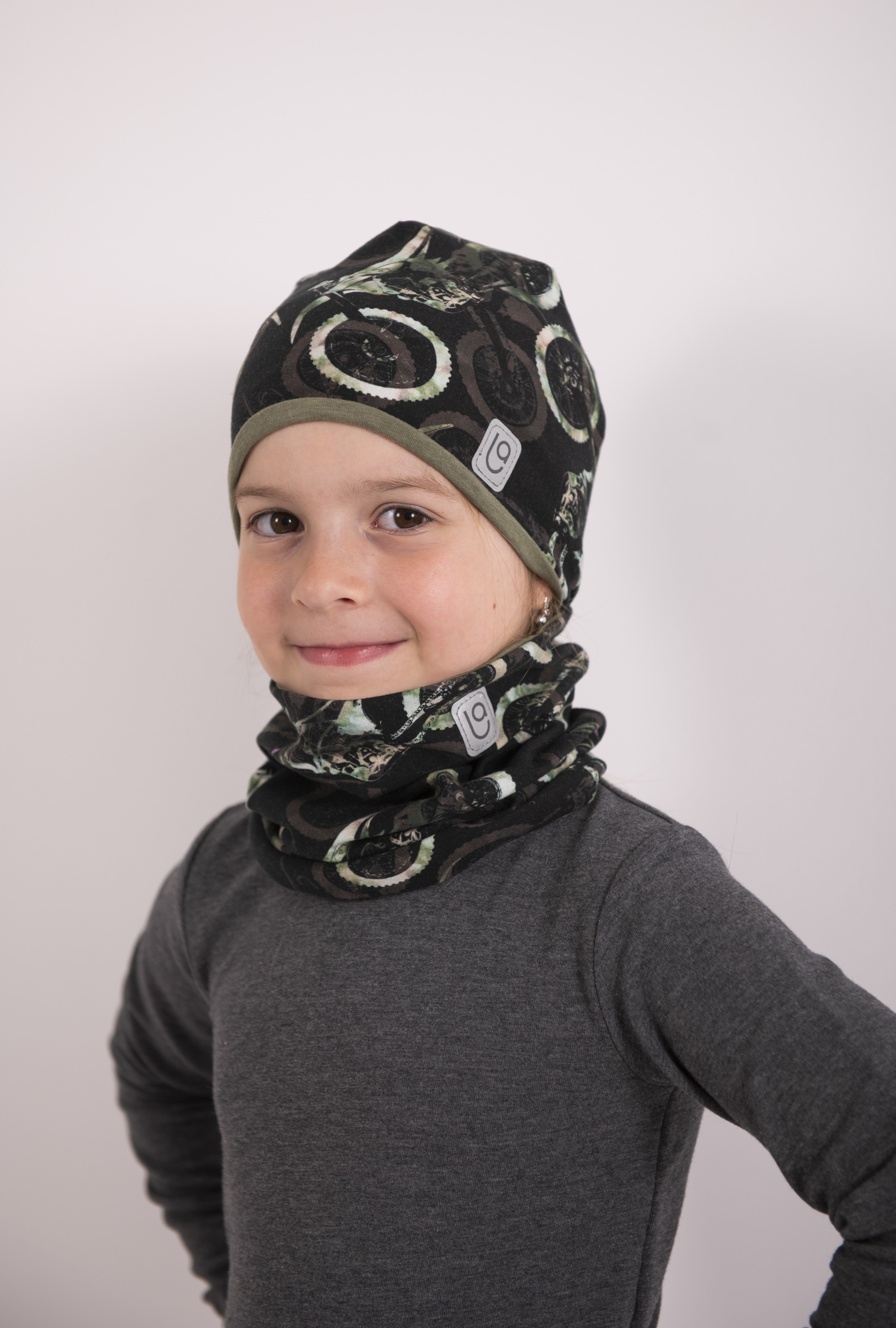 Nákrčník podšitý Outlast® - motorky/khaki UNI