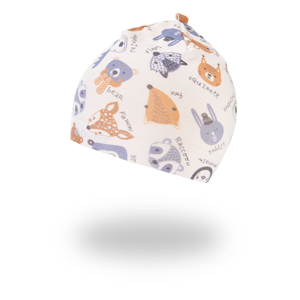 Čepice smyk natahovací TISK Outlast ® - latte barevná zvířátka 3 | 42-44 cm