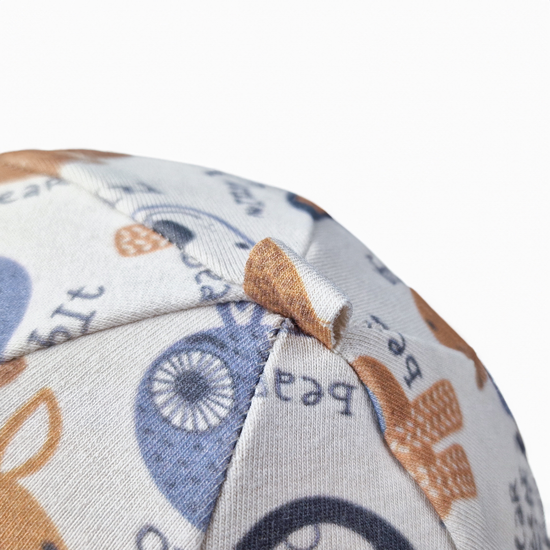 Čepice smyk natahovací TISK Outlast ® - latte barevná zvířátka 3 | 42-44 cm