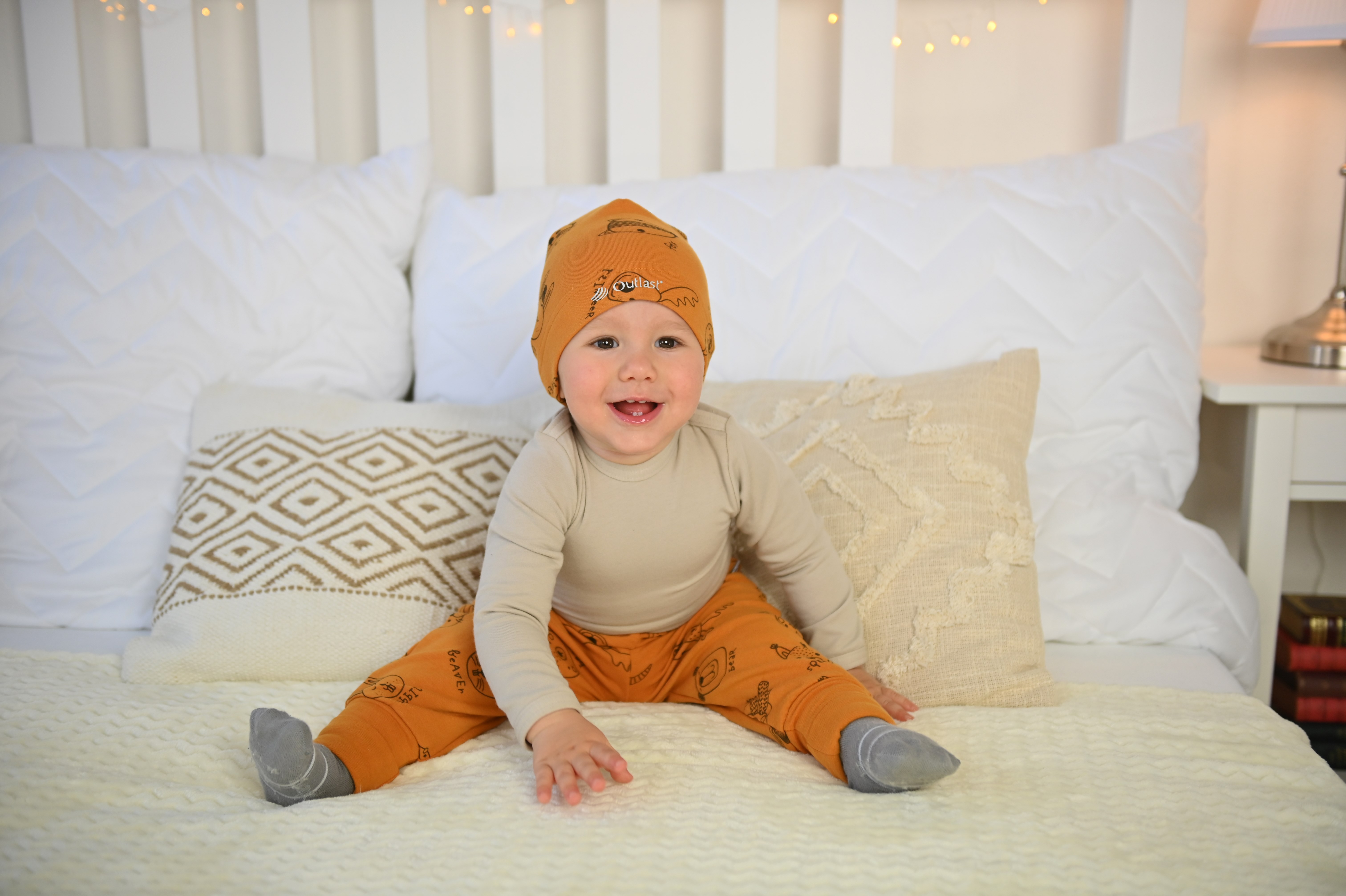 Čepice smyk natahovací TISK Outlast ® - medová zvířátka 6 | 54-57 cm