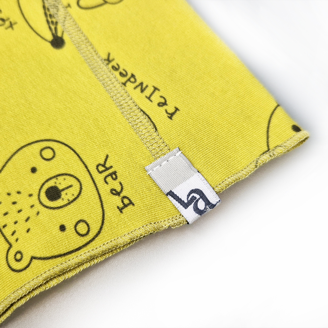 Nákrčník dětský smyk TISK Outlast® - žlutozelená zvířátka UNI