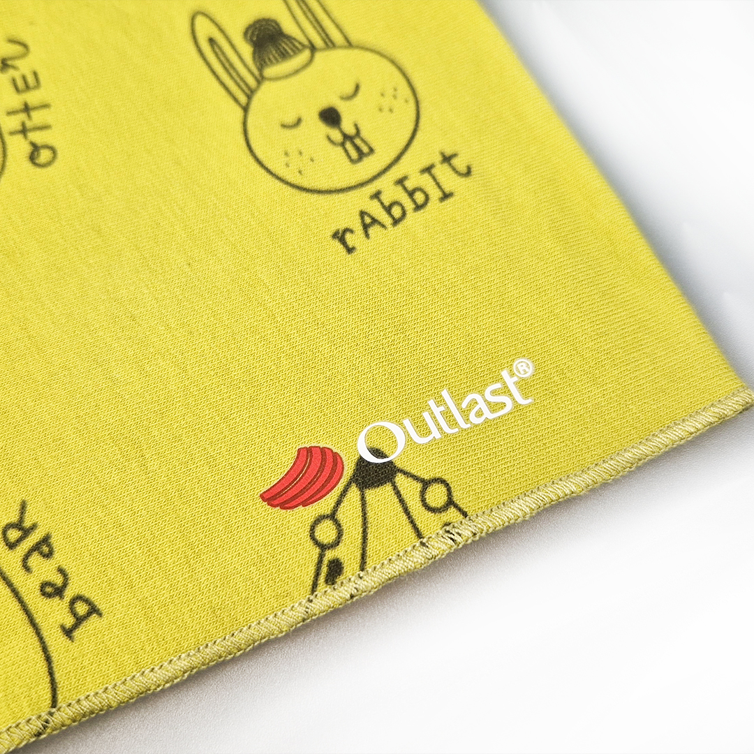 Nákrčník dětský smyk TISK Outlast® - žlutozelená zvířátka UNI