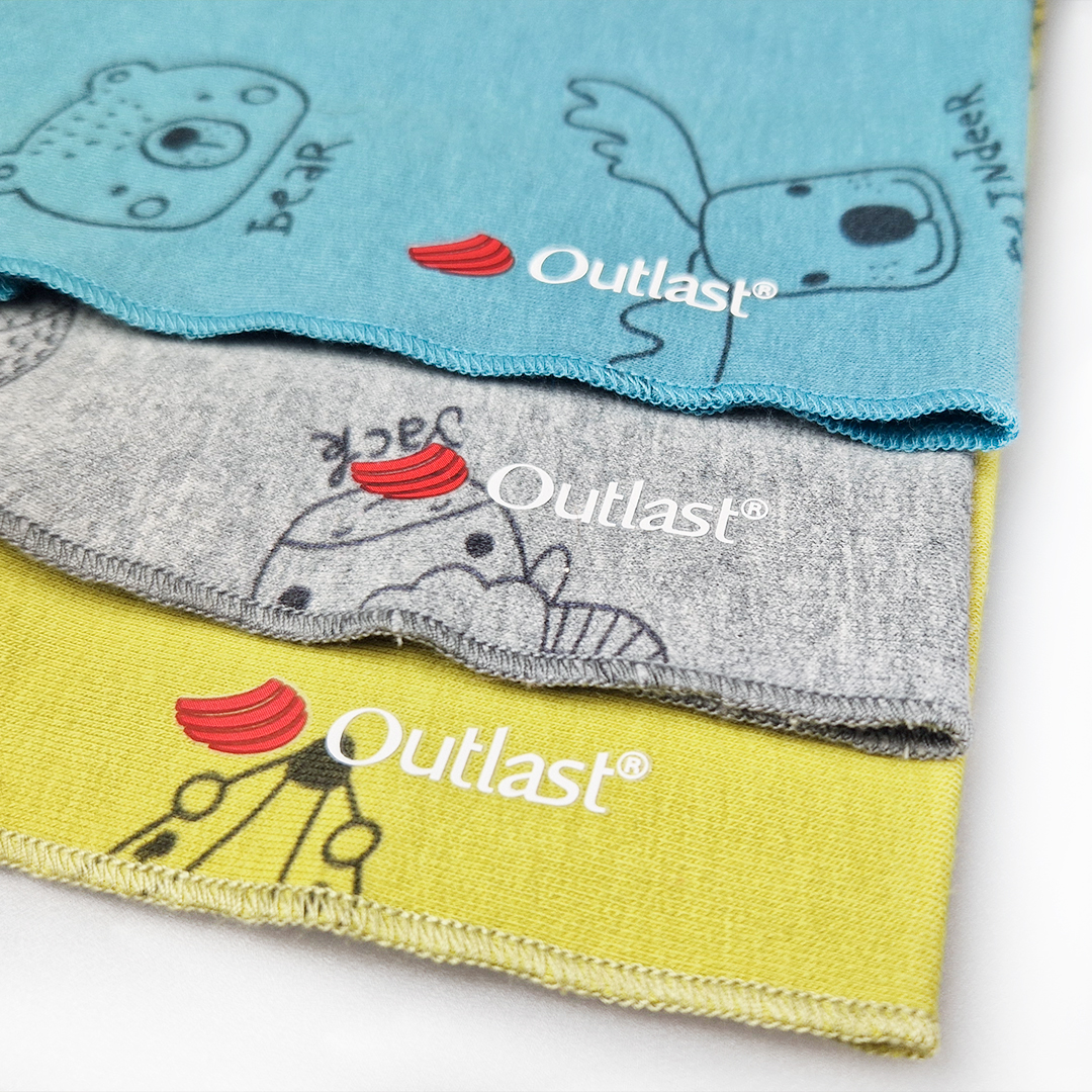 Nákrčník dětský smyk TISK Outlast® - žlutozelená zvířátka UNI