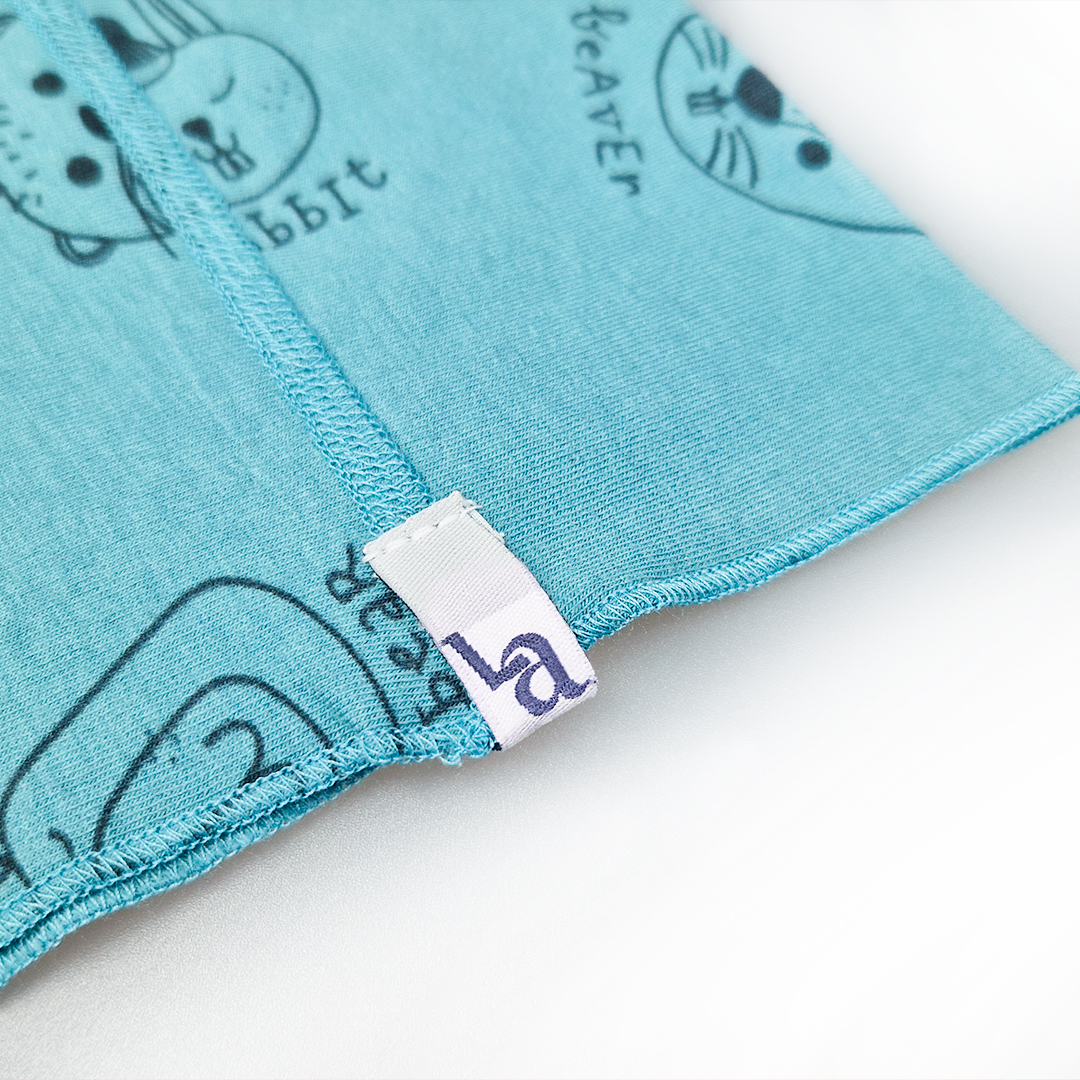 Nákrčník dětský smyk TISK Outlast® - tm.tyrkys zvířátka UNI